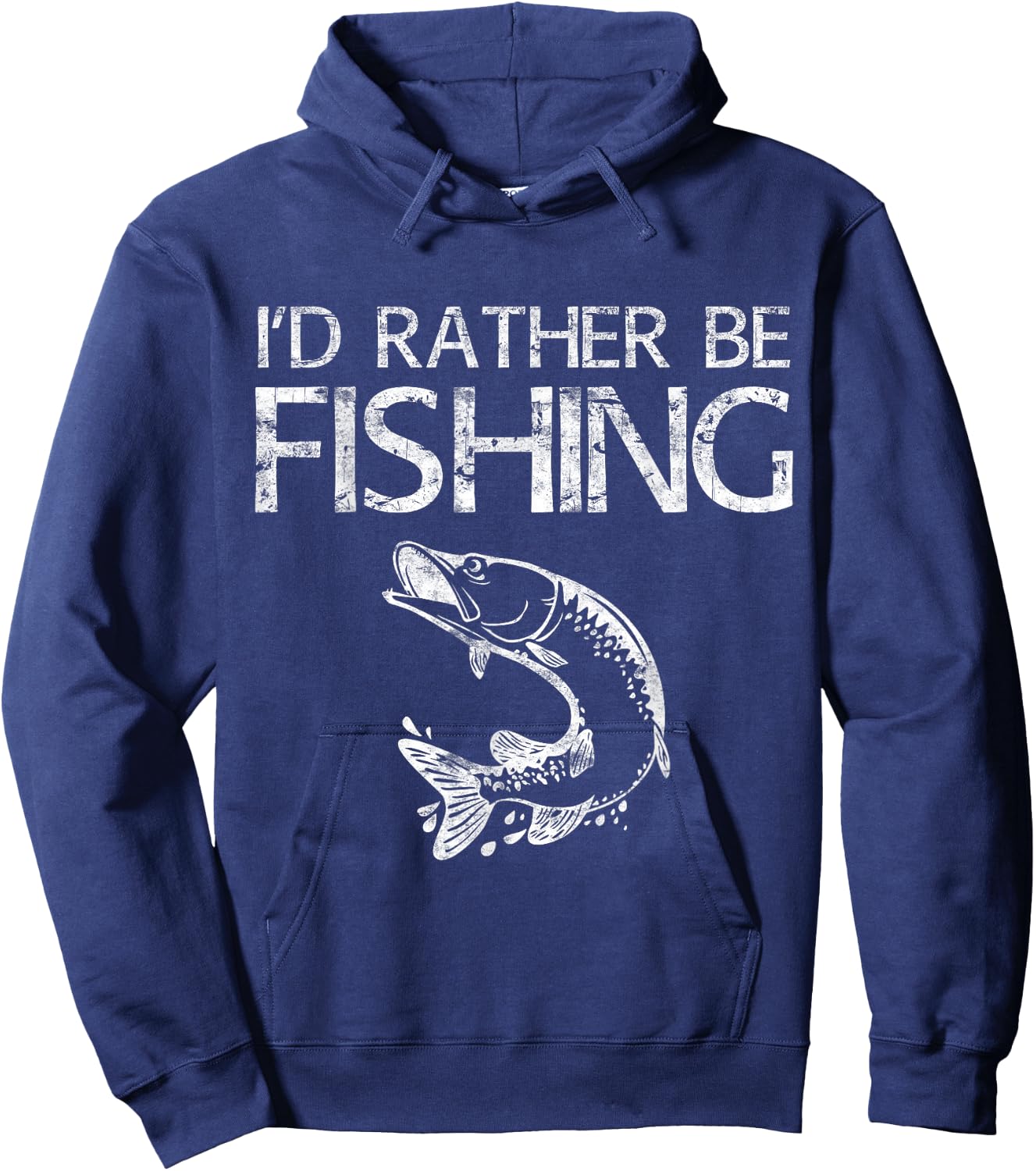 I'd Rather Be Fishing Shirt Funny Men Fishing Dad Fisherman Hoodie - Hoodie | Navy