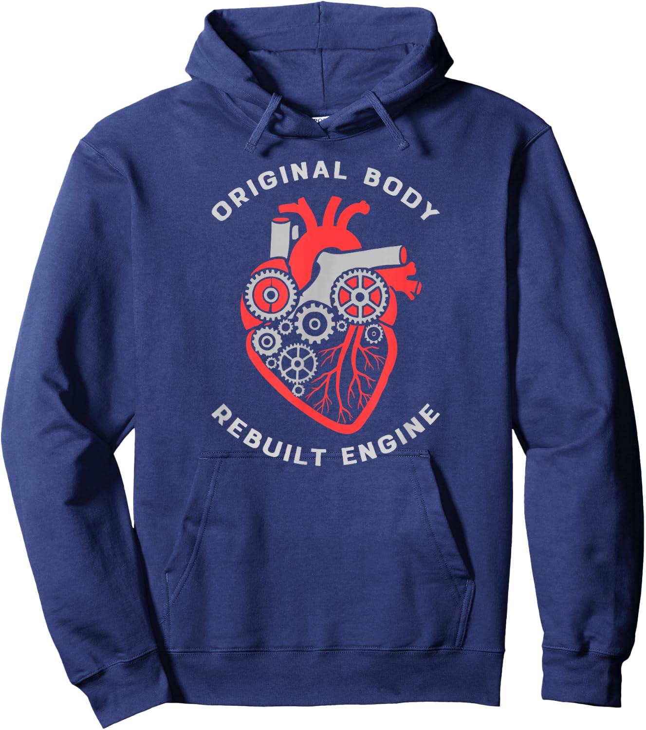 Rebuilt Engine - Heart Attack Pacemaker Transplant Surgery Hoodie - Hoodie | Navy