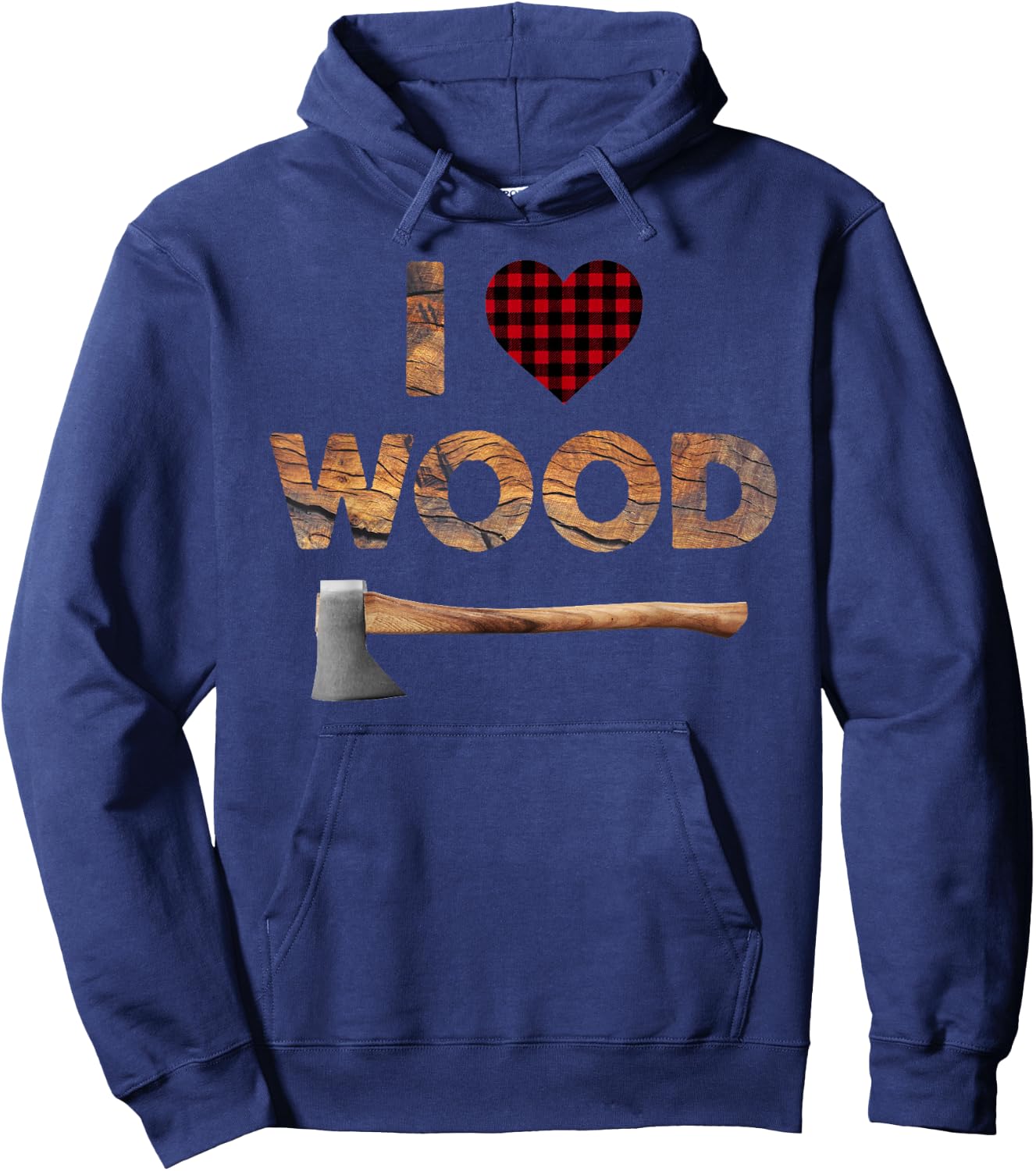 I Love Wood Lumberjack Heart Halloween Costume Hoodie - Hoodie | Navy