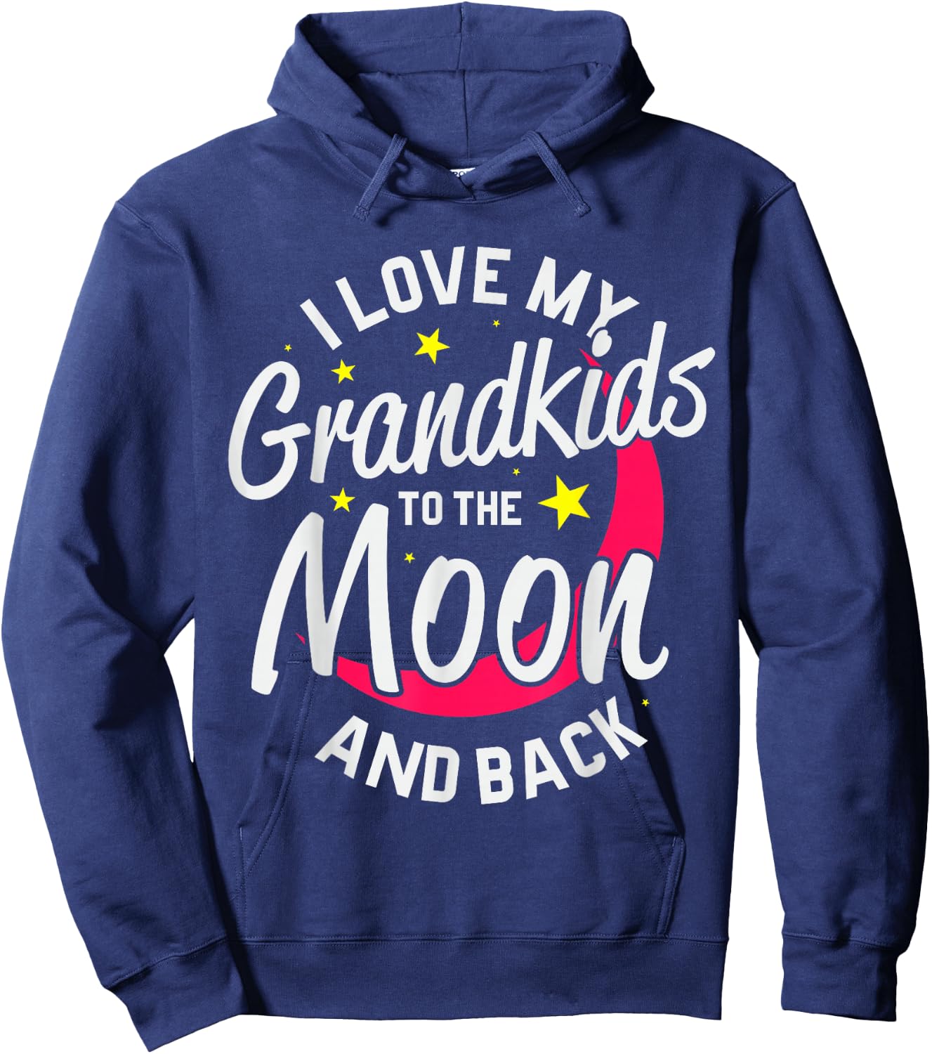 Grandparent T Shirt I Love My Grandkids to the Moon and Back Hoodie - Hoodie | Navy