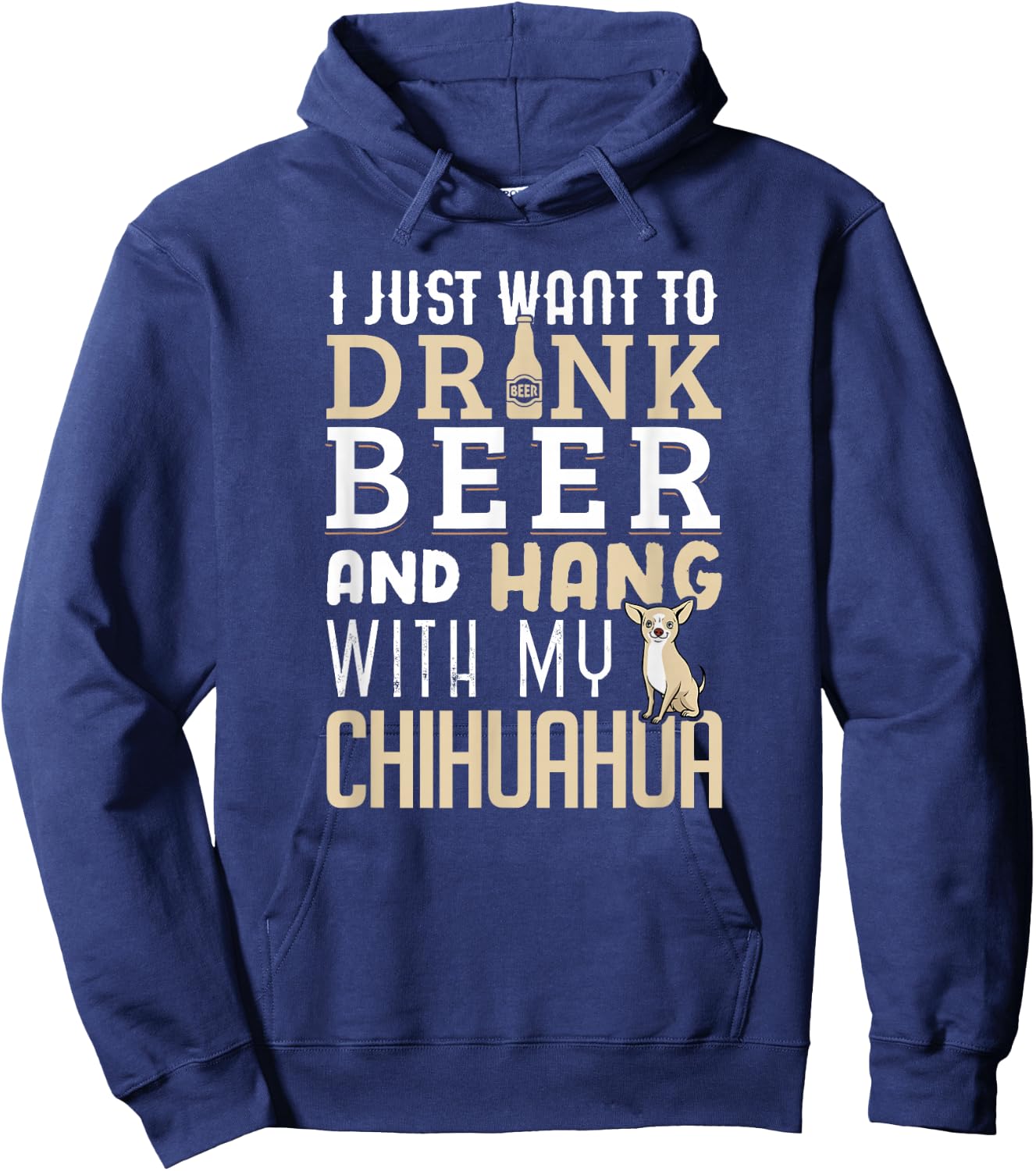 Funny Father's Day Dog Lovers Chihuahua Dad Shirt Hoodie - Hoodie | Navy