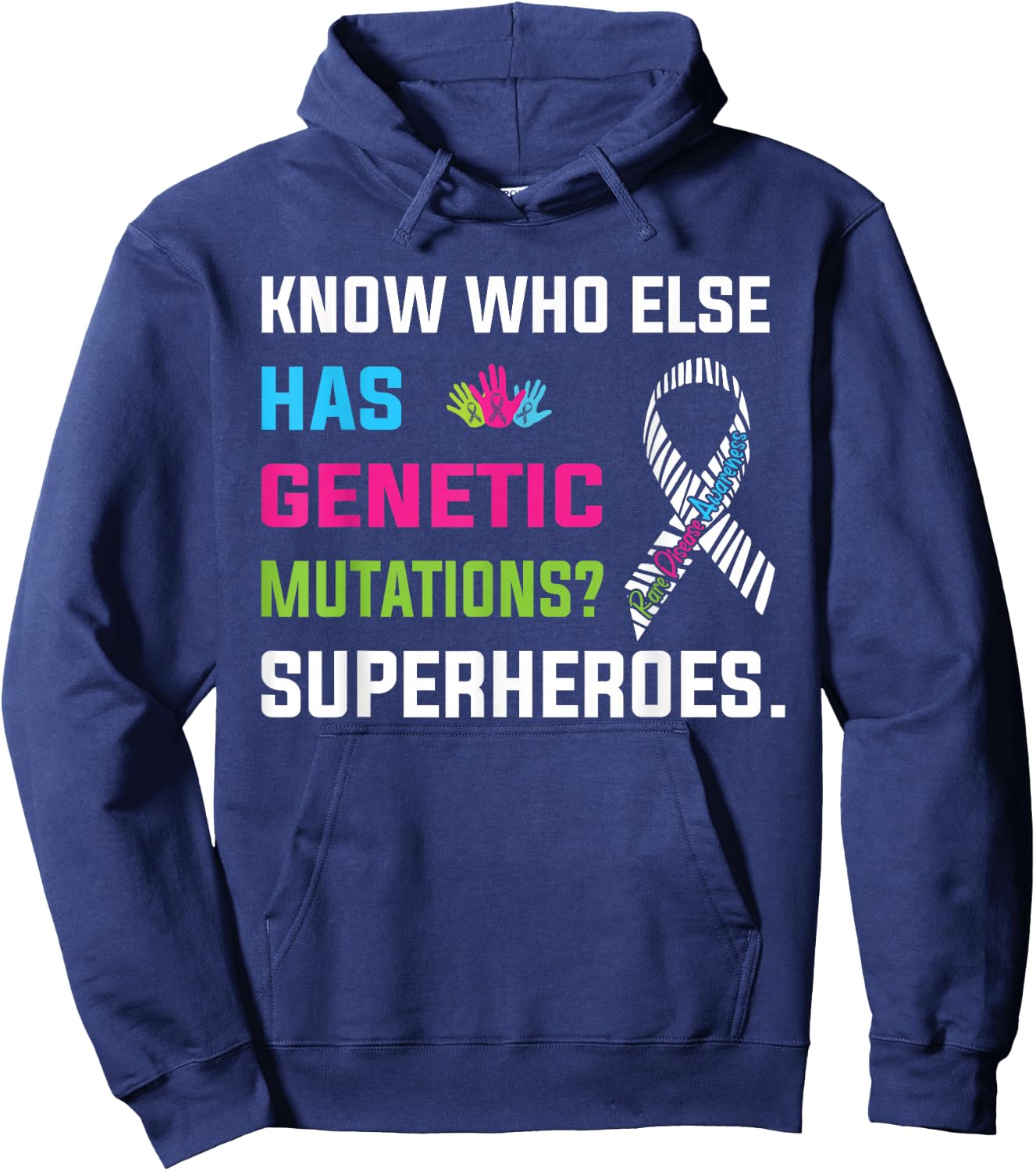 Rare Disease Awareness Day 2025 Rare Genes Superheroes Hoodie - Hoodie | Navy