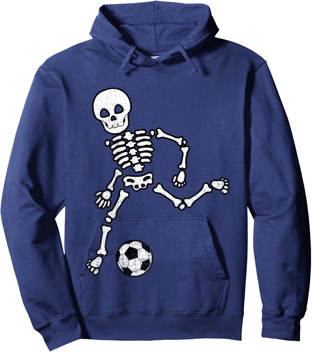 Kids Skeleton Soccer Shirt Halloween Sport Player Costume Hoodie - Hoodie | Navy