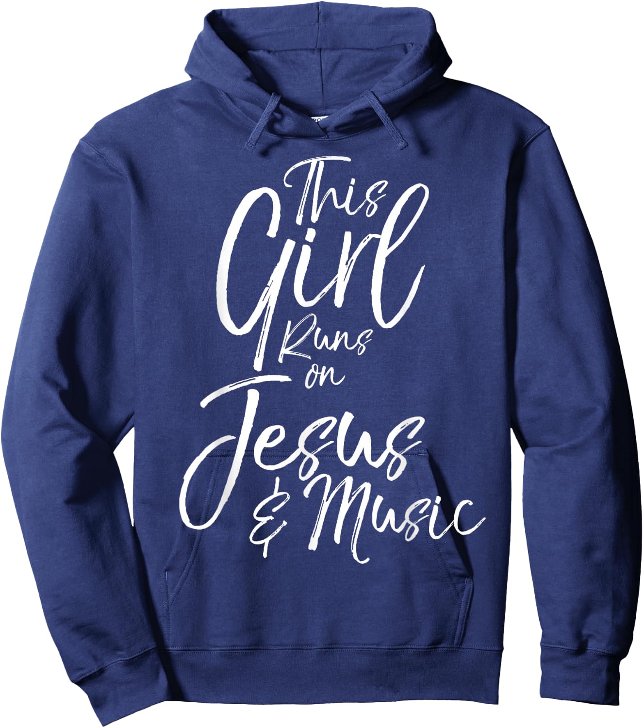 Christian Musician Gift This Girl Runs on Jesus & Music Hoodie - Hoodie | Navy