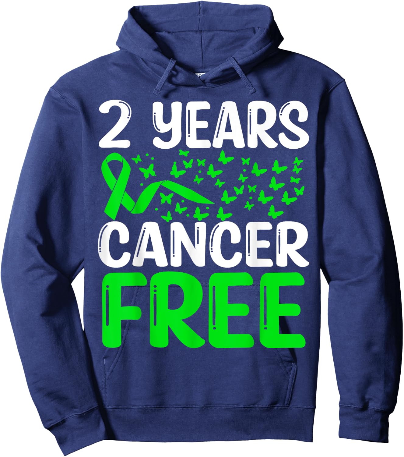 2 Years Lymphoma Cancer Free Cancer Survivor Awareness Hoodie - Hoodie | Navy