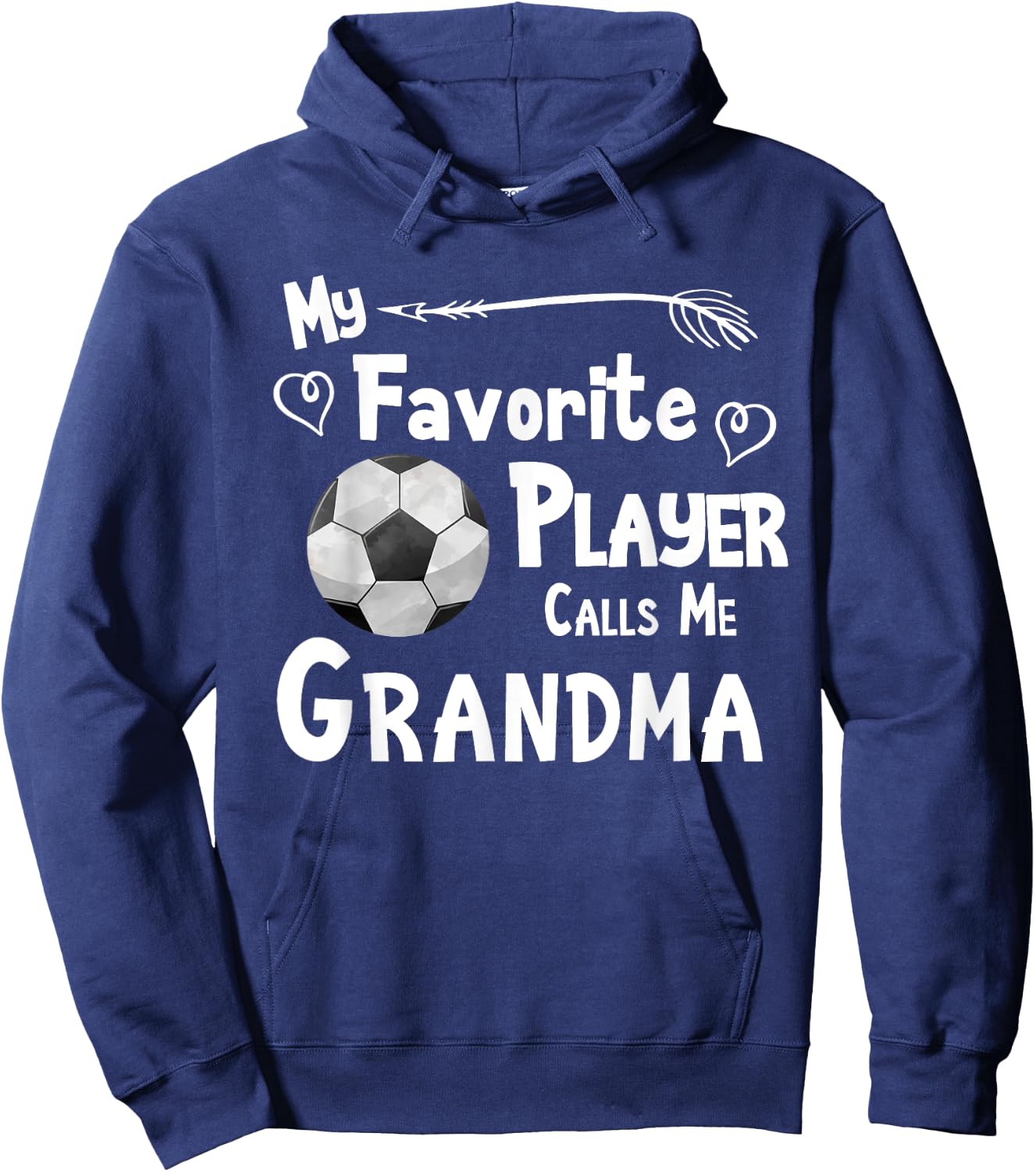 Grandma Soccer Football Game Fan Sports Favorite Player Hoodie - Hoodie | Navy