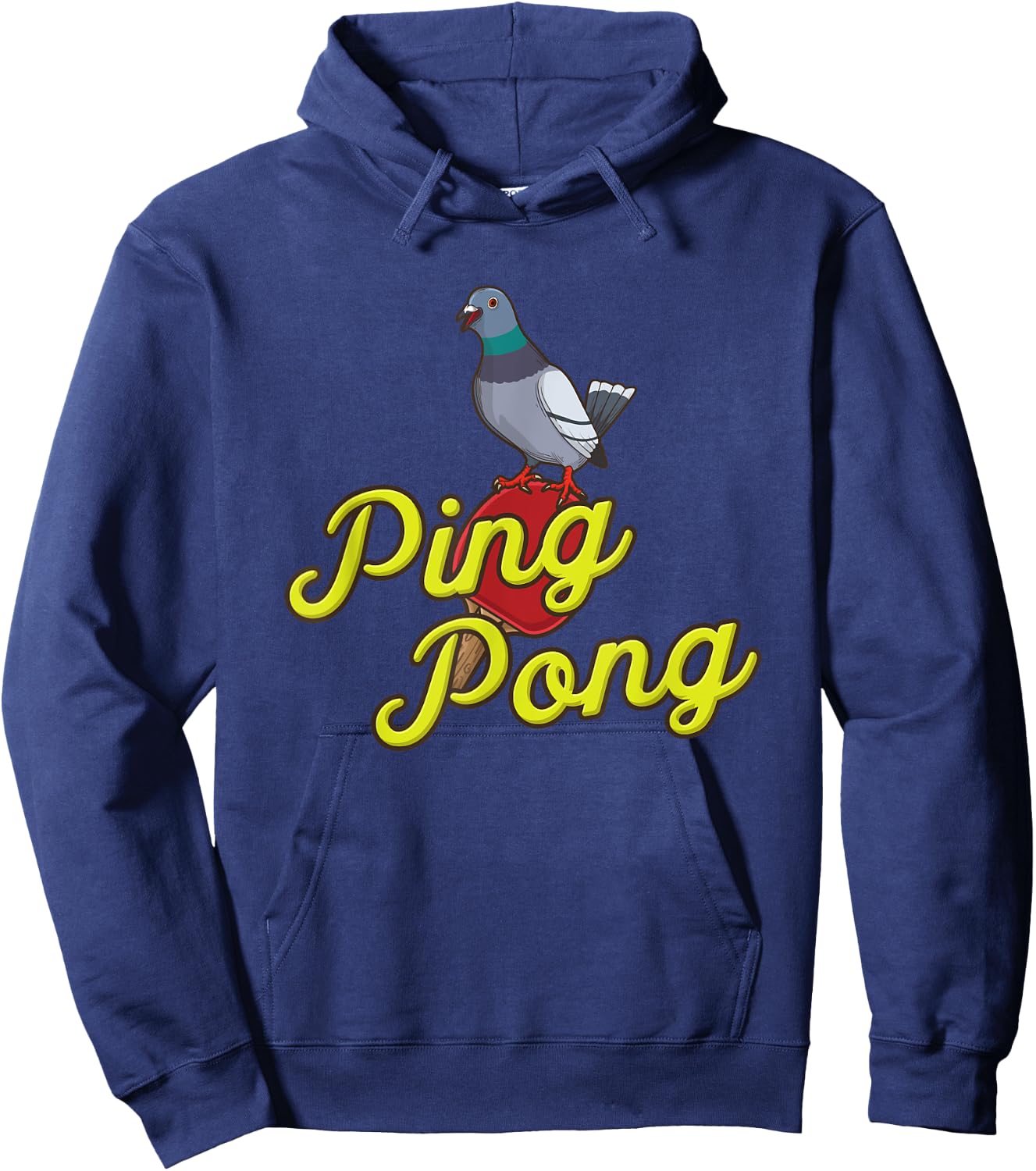 Pigeon & Ping Pong Gift -Adults Black 3XL Table Tennis Pigeon Design Hoodie - Hoodie | Navy