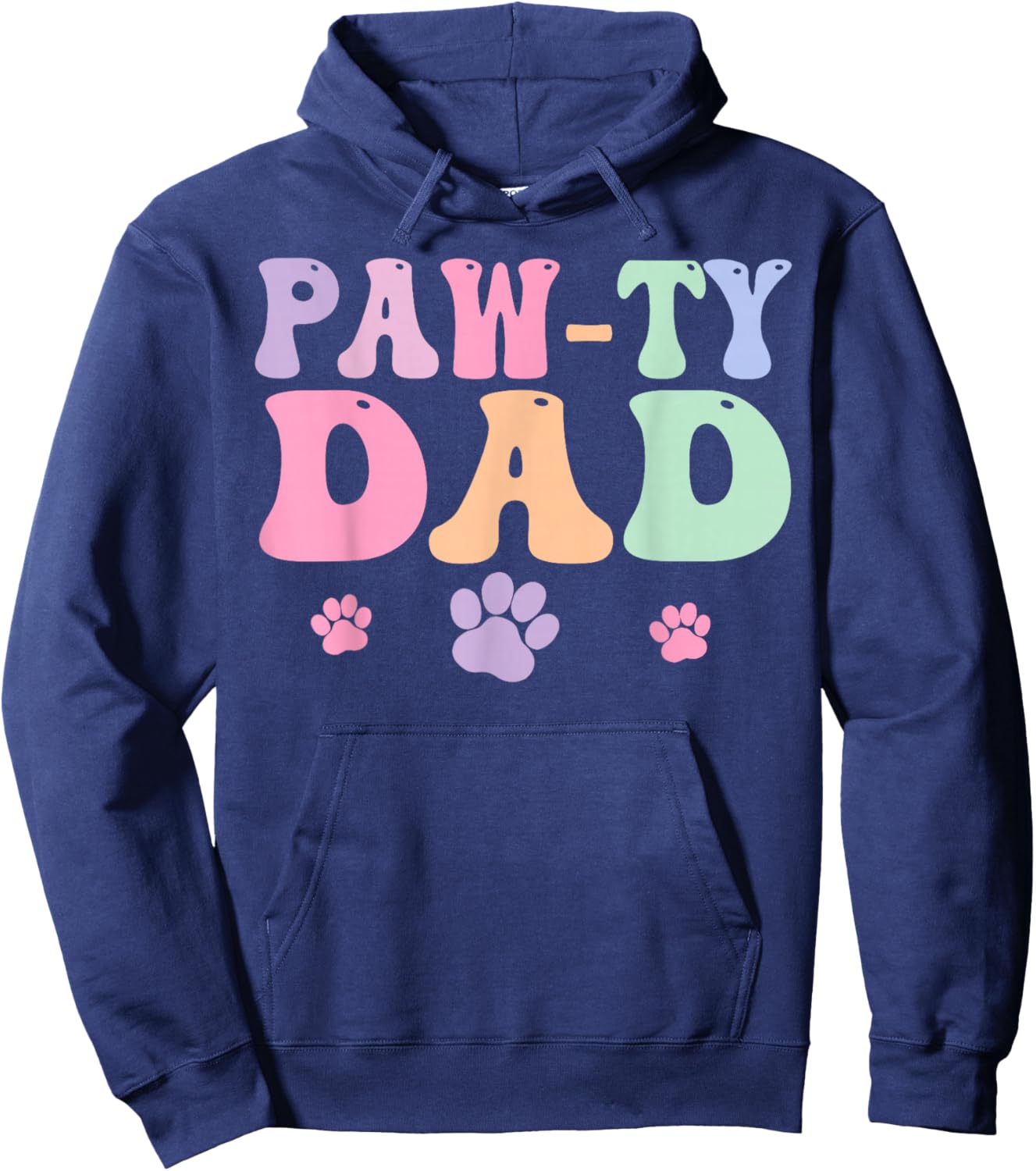 Let's Pawty Girl Dad Puppy Dog Party Birthday Girl Family Hoodie - Hoodie | Navy
