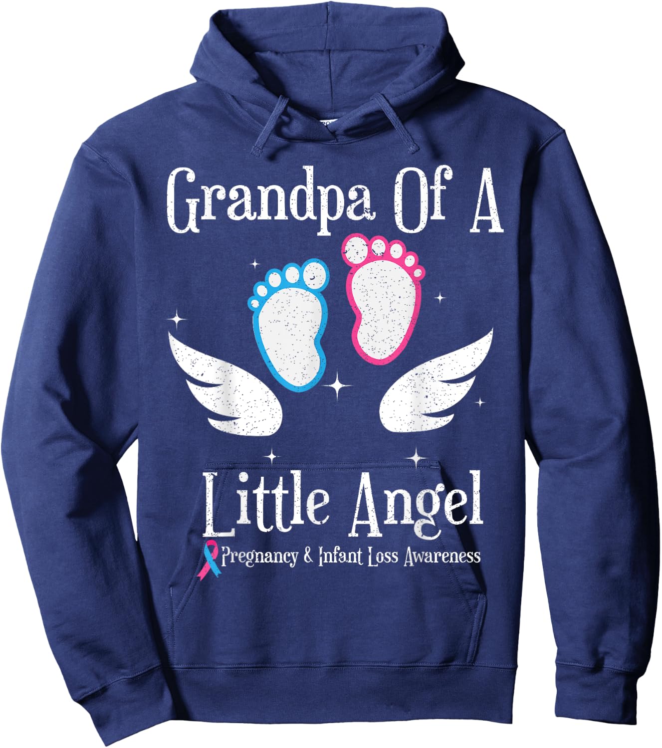 Grandpa Of A Little Angel Pregnancy and Infant Loss Hoodie - Hoodie | Navy