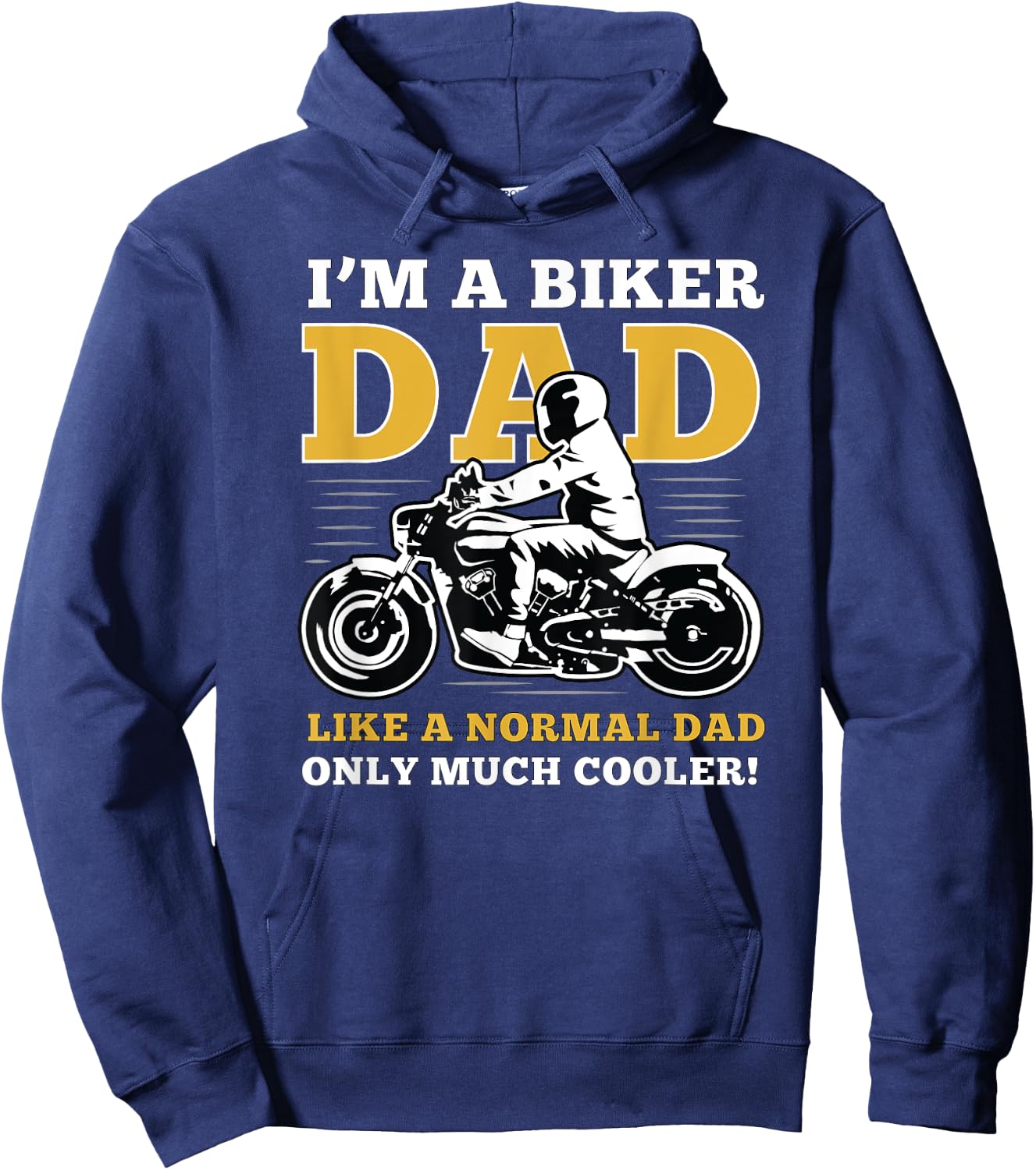 i'm a biker dad shirt Gift lover biker in father's day Hoodie - Hoodie | Navy