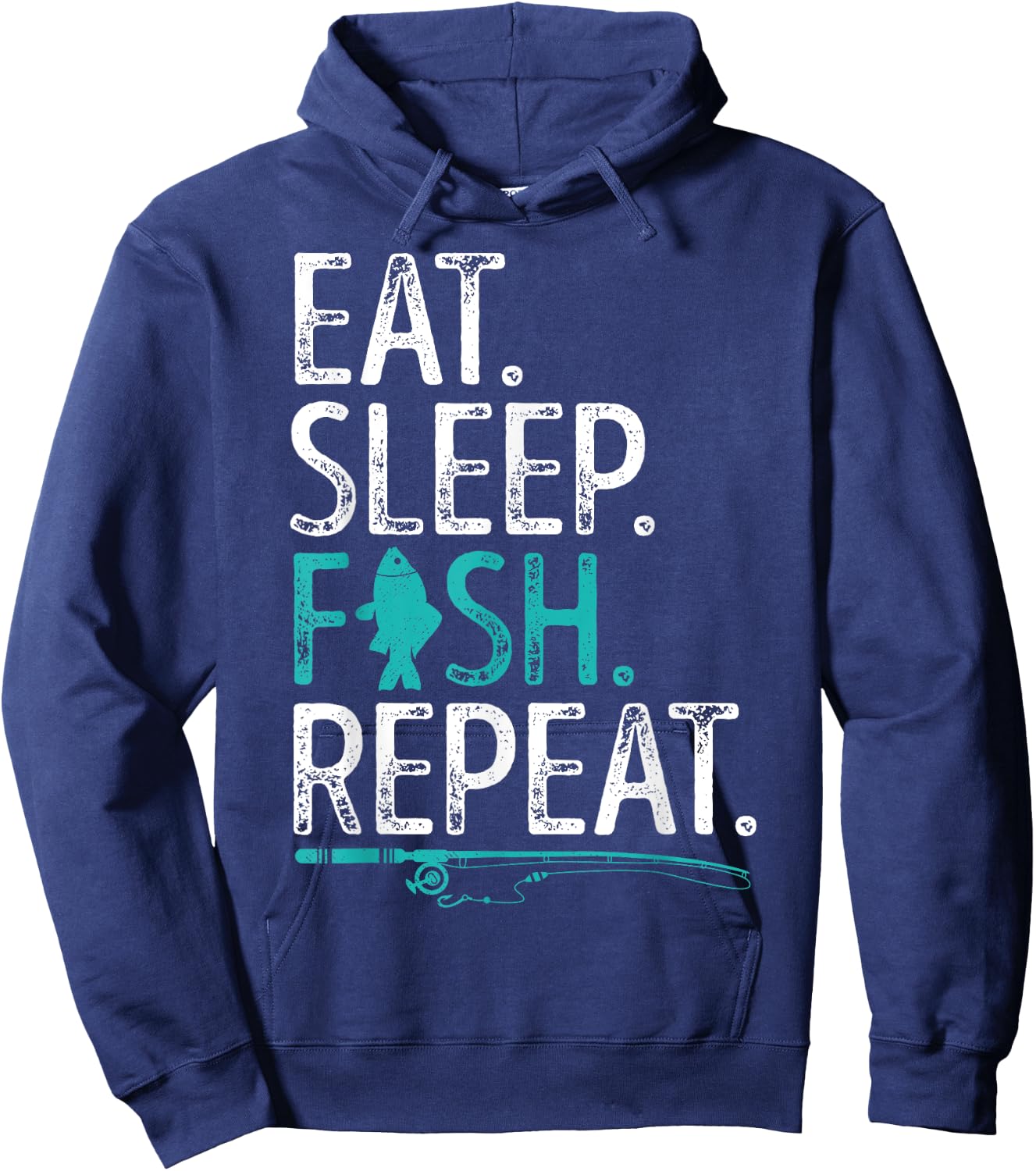 Eat Sleep Fish Repeat T shirt Men Women Kids Fishing Boys Hoodie - Hoodie | Navy