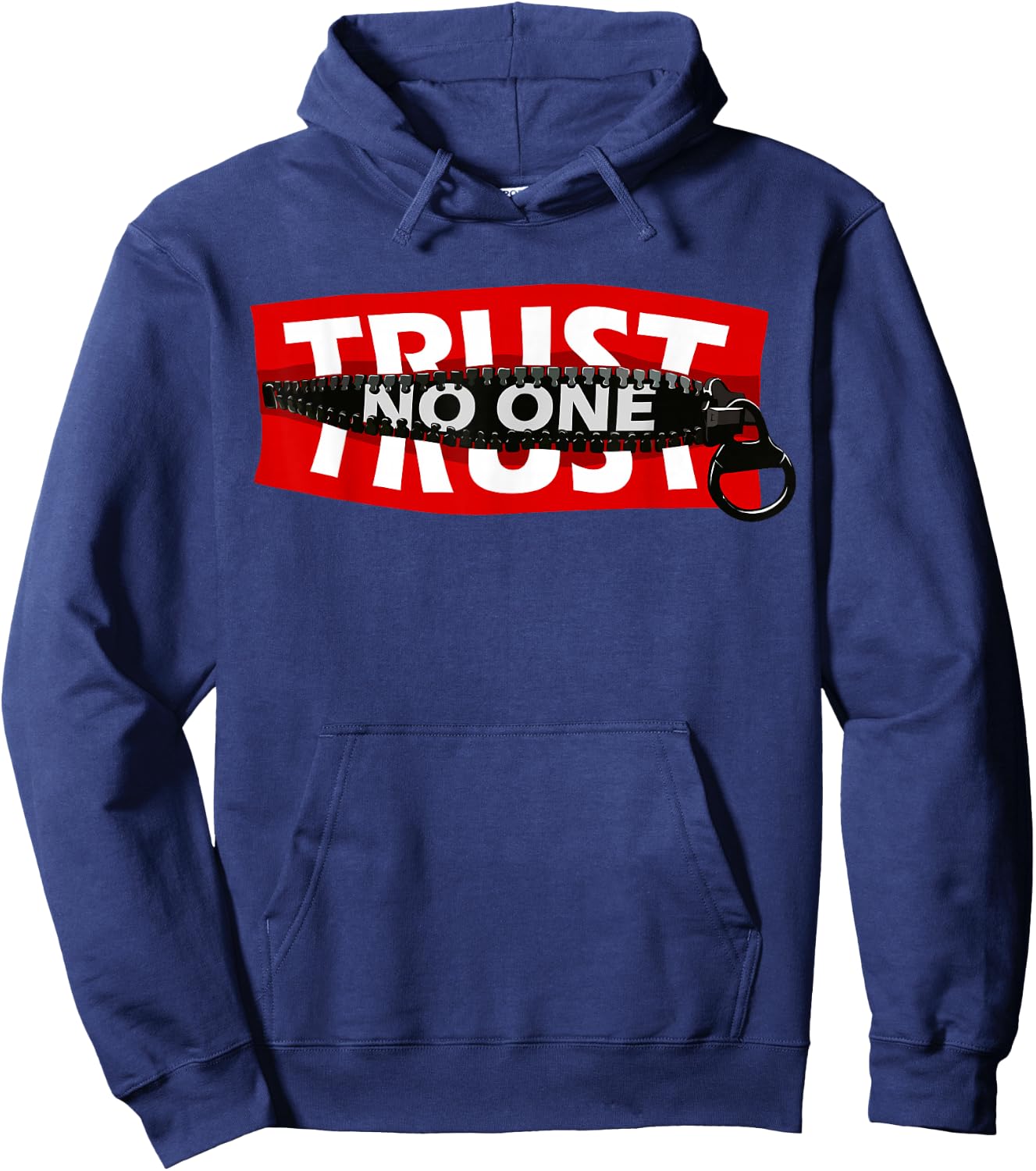 Trust No One Graphic - Cool Motivational Quotes Graphic Hoodie - Hoodie | Navy