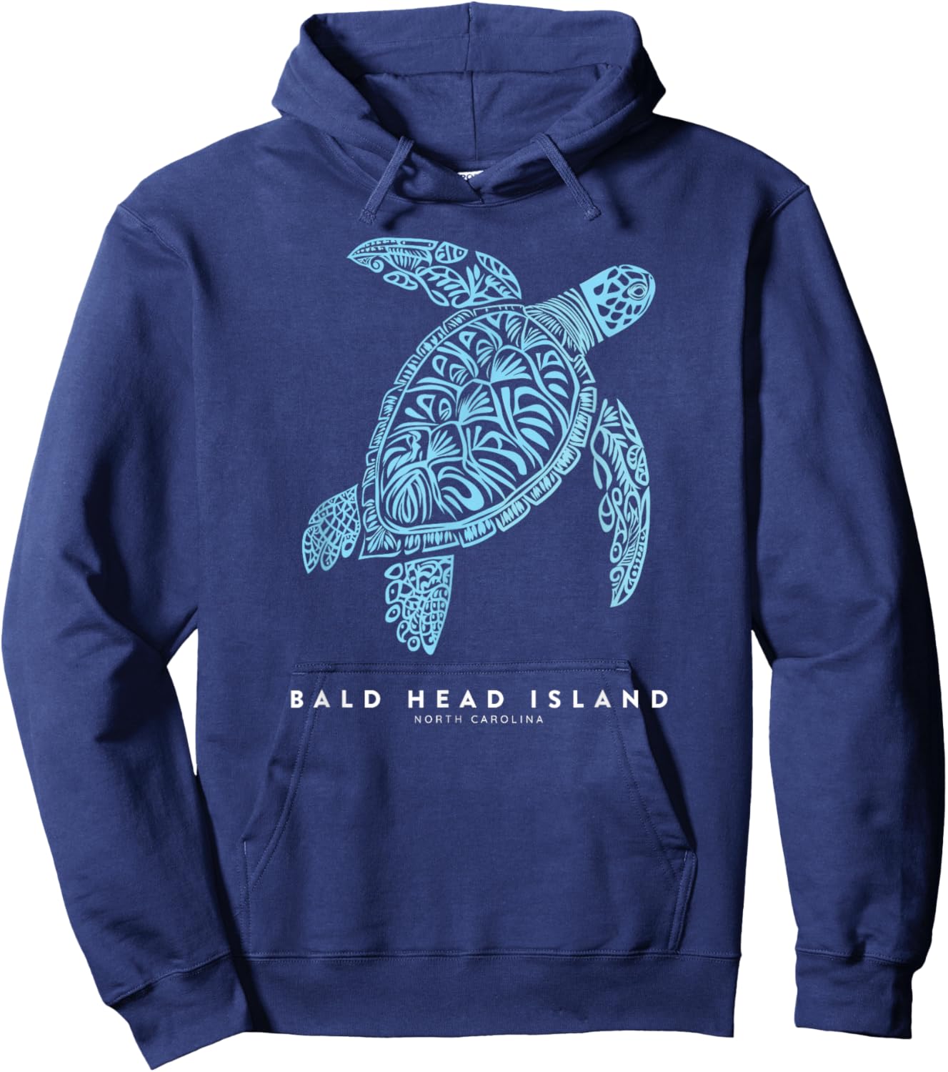 Bald Head Island NC Beach Vacation Vintage Sea Turtle Hoodie - Hoodie | Navy