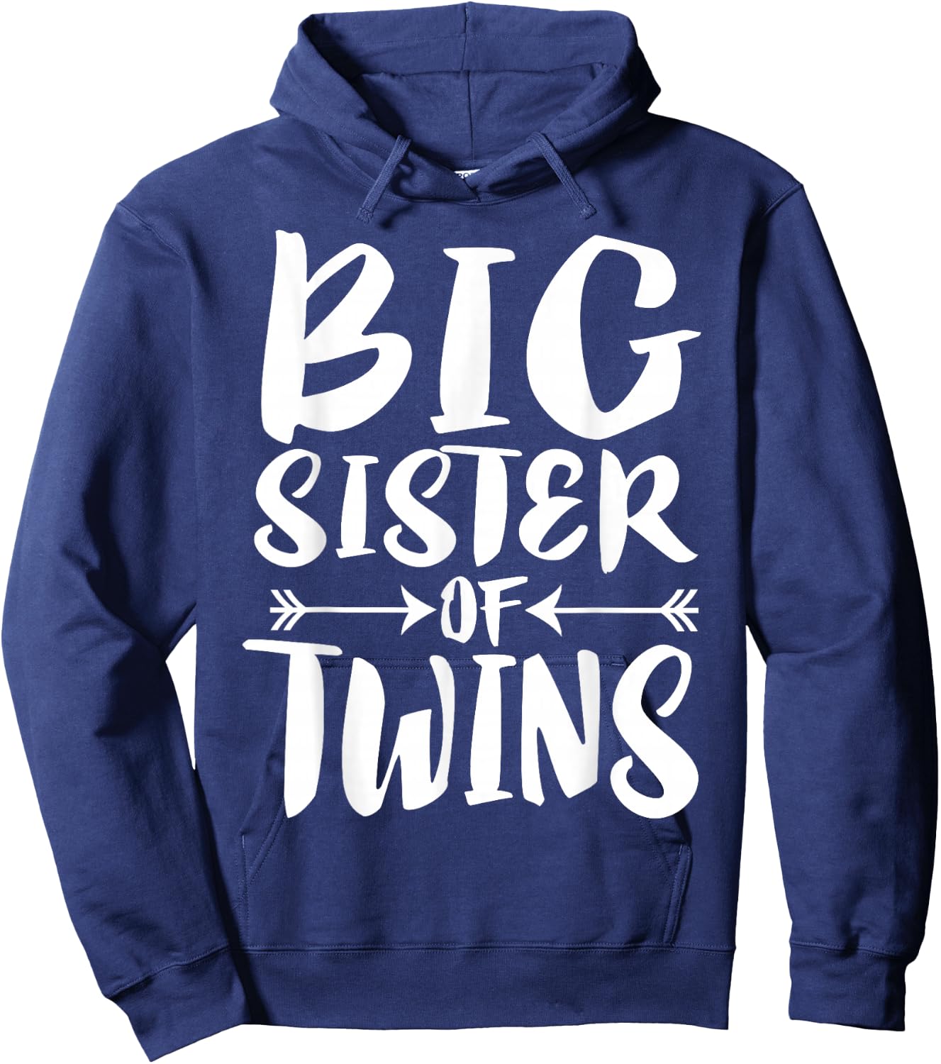 Big Sister Of Twins New Sister Sibling Gift Hoodie - Hoodie | Navy