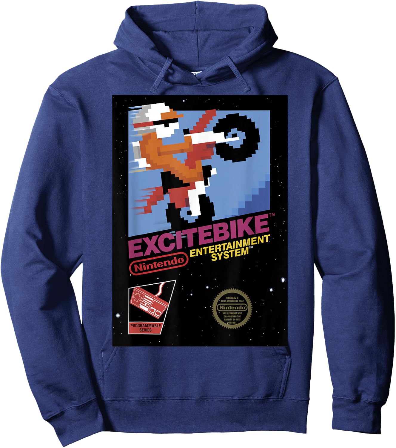 Nintendo NES Excitebike Game Retro Vintage Graphic Hoodie - Hoodie | Navy