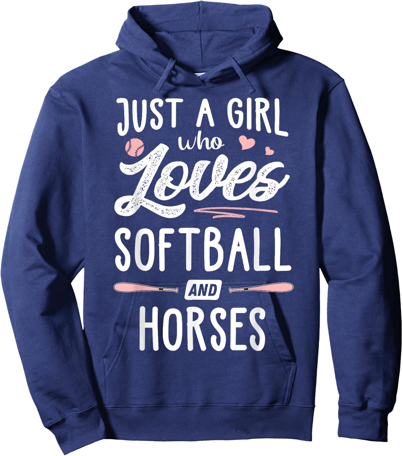 Just A Girl Who Loves Softball And Horses Gift Women Hoodie - Hoodie | Navy
