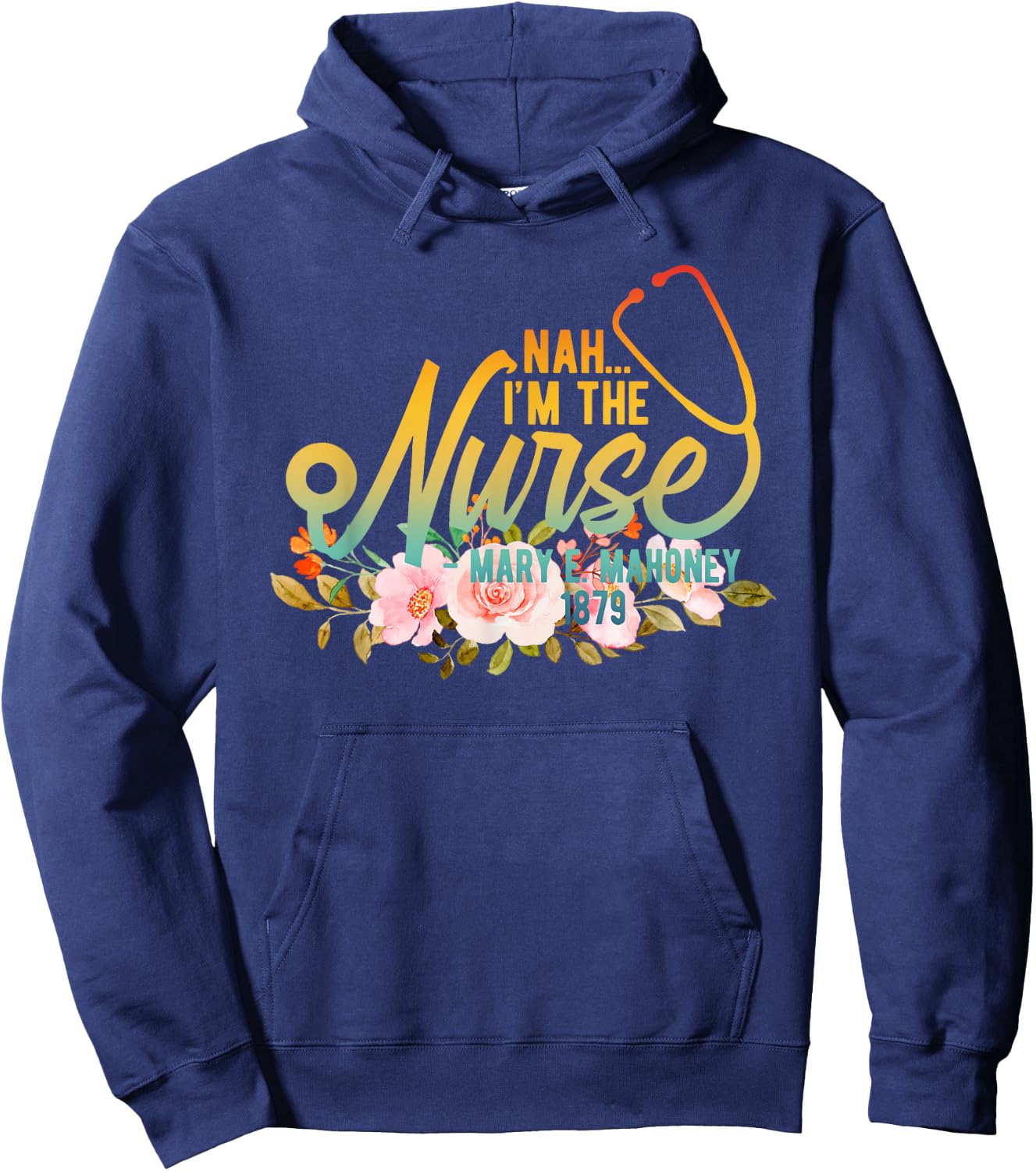 Nah... I'm The Nurse Retro Hoodie - Hoodie | Navy