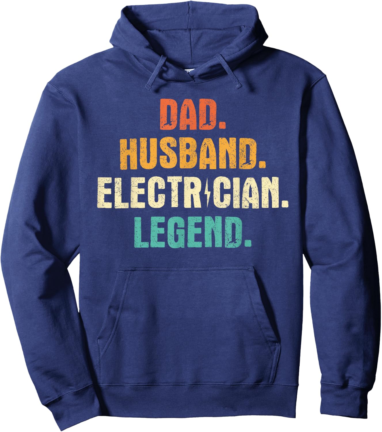 Electrician Dad Husband Legend Retro Father's Day Men Hoodie - Hoodie | Navy