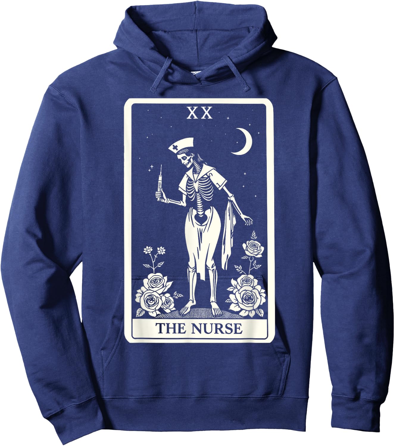 The Nurse Skeleton Dia de Los Muertos Tarot Halloween Hoodie - Hoodie | Navy