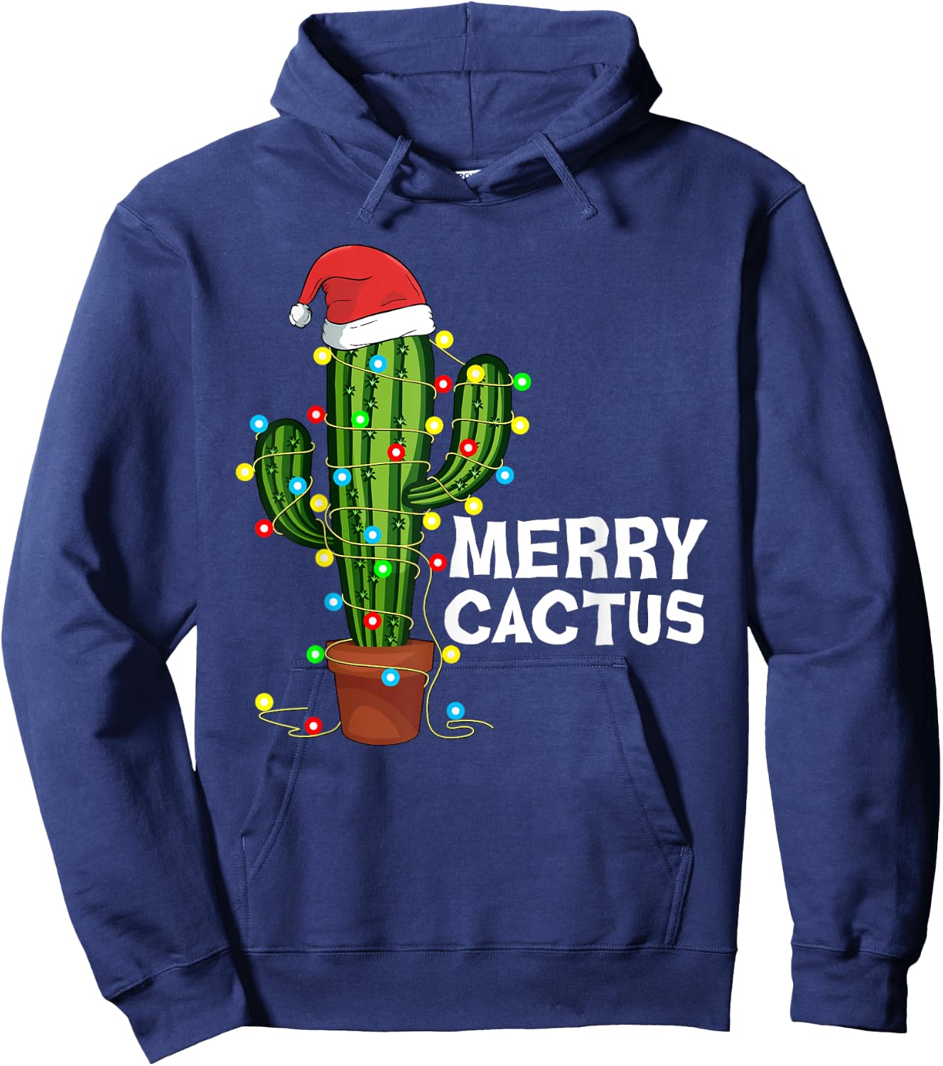 Merry Cactus Christmas Lover Funny Xmas Gift Hoodie - Hoodie | Navy