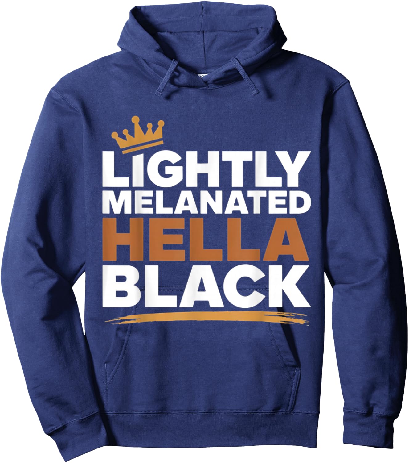 Lightly Melanated Hella Black Afro Queen African American Hoodie - Hoodie | Navy