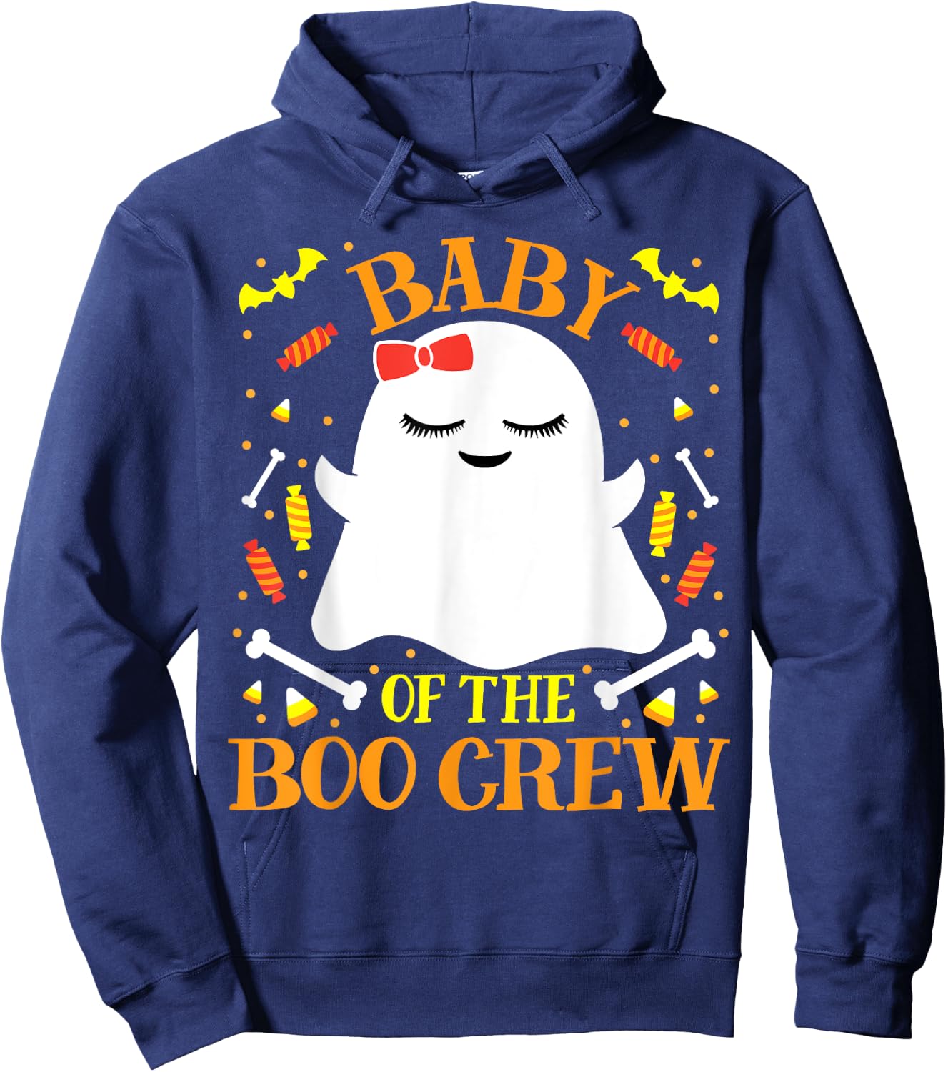 Baby Boo Crew Ghost Matching Family Set Cute Girls Halloween Hoodie - Hoodie | Navy
