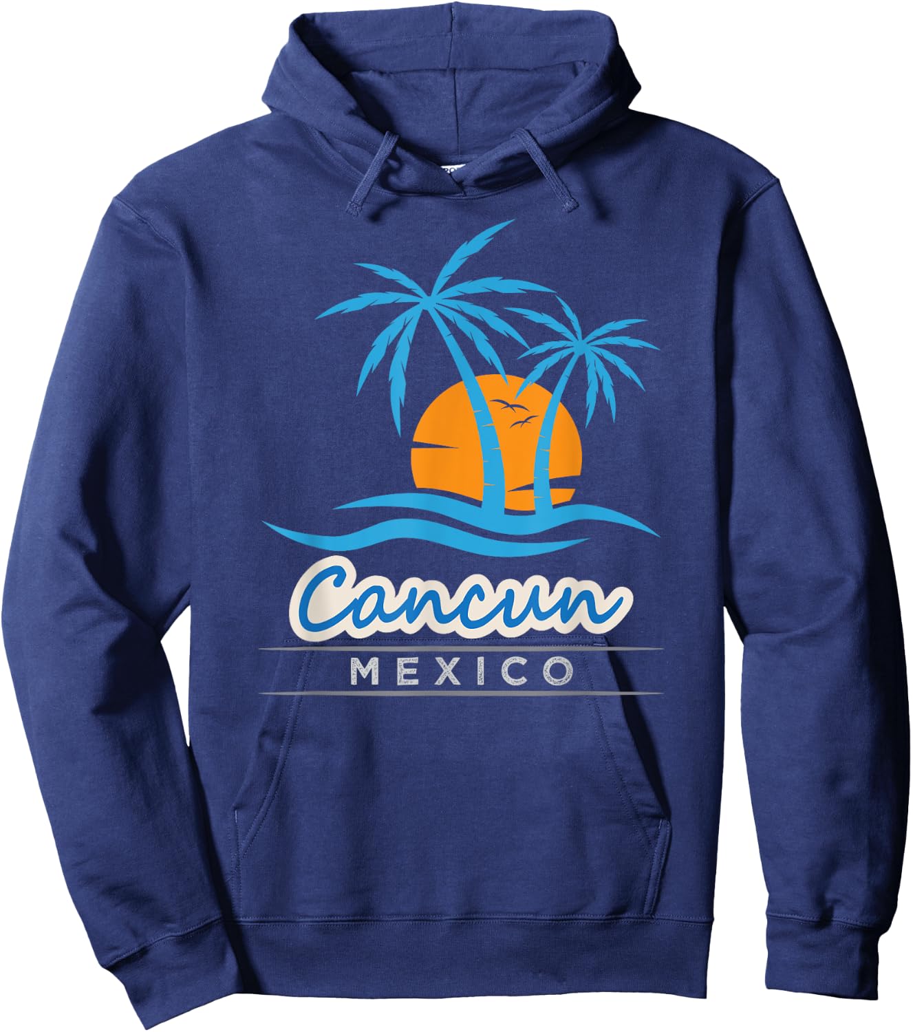 Vintage Retro Summer Vacation Mexico Cancun Beach Hoodie - Hoodie | Navy