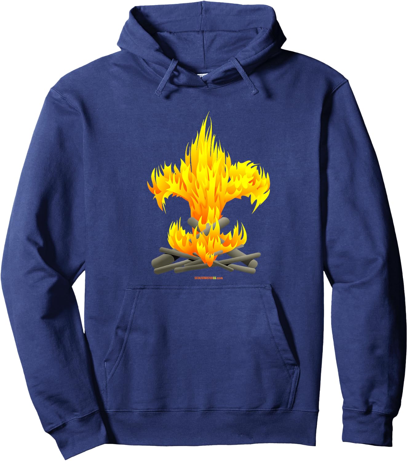 Scout Camp Fire - Original Fleur-de-lis Design Hoodie - Hoodie | Navy
