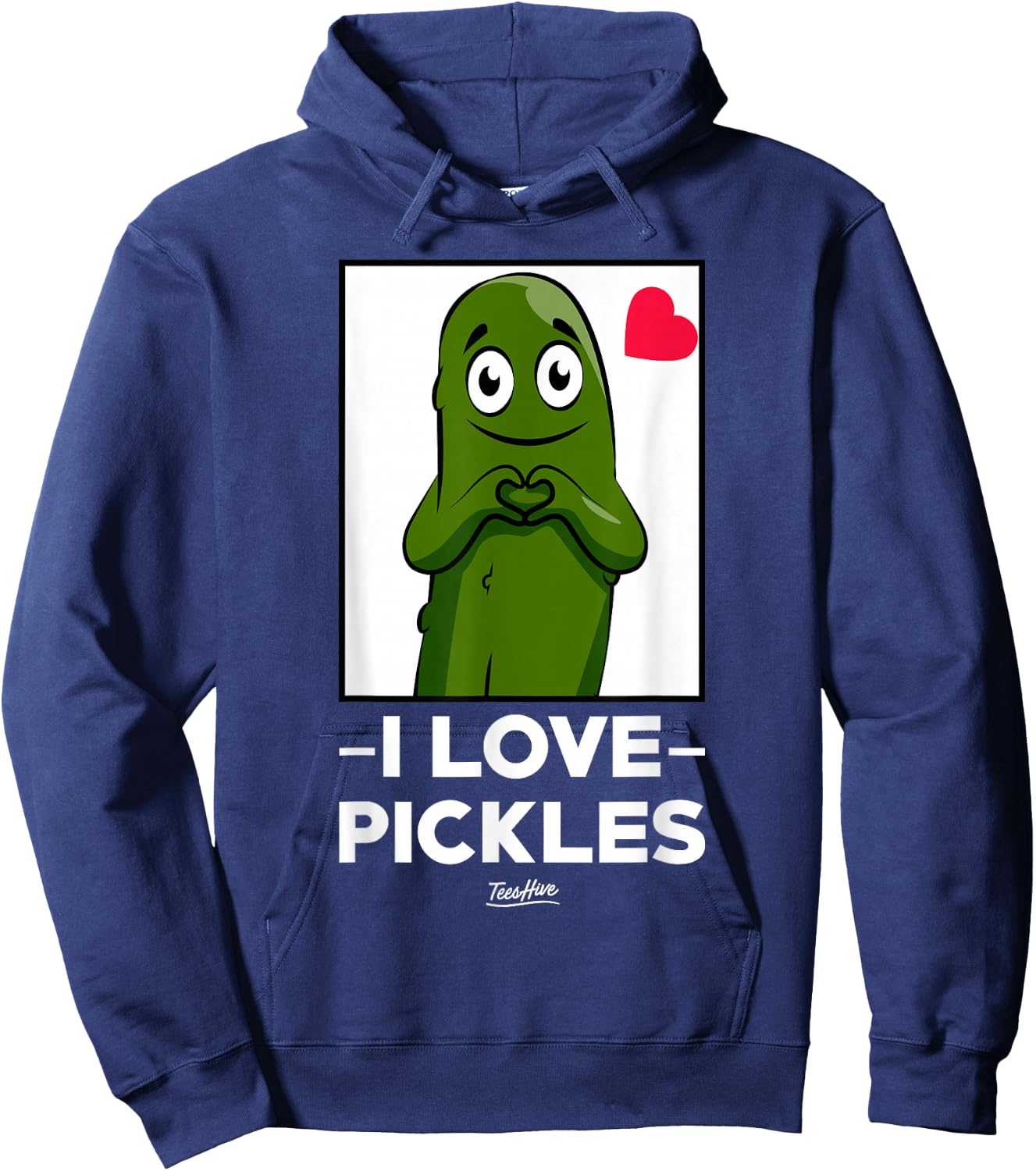 I Love Pickles - Pickle Lover Hoodie - Hoodie | Navy
