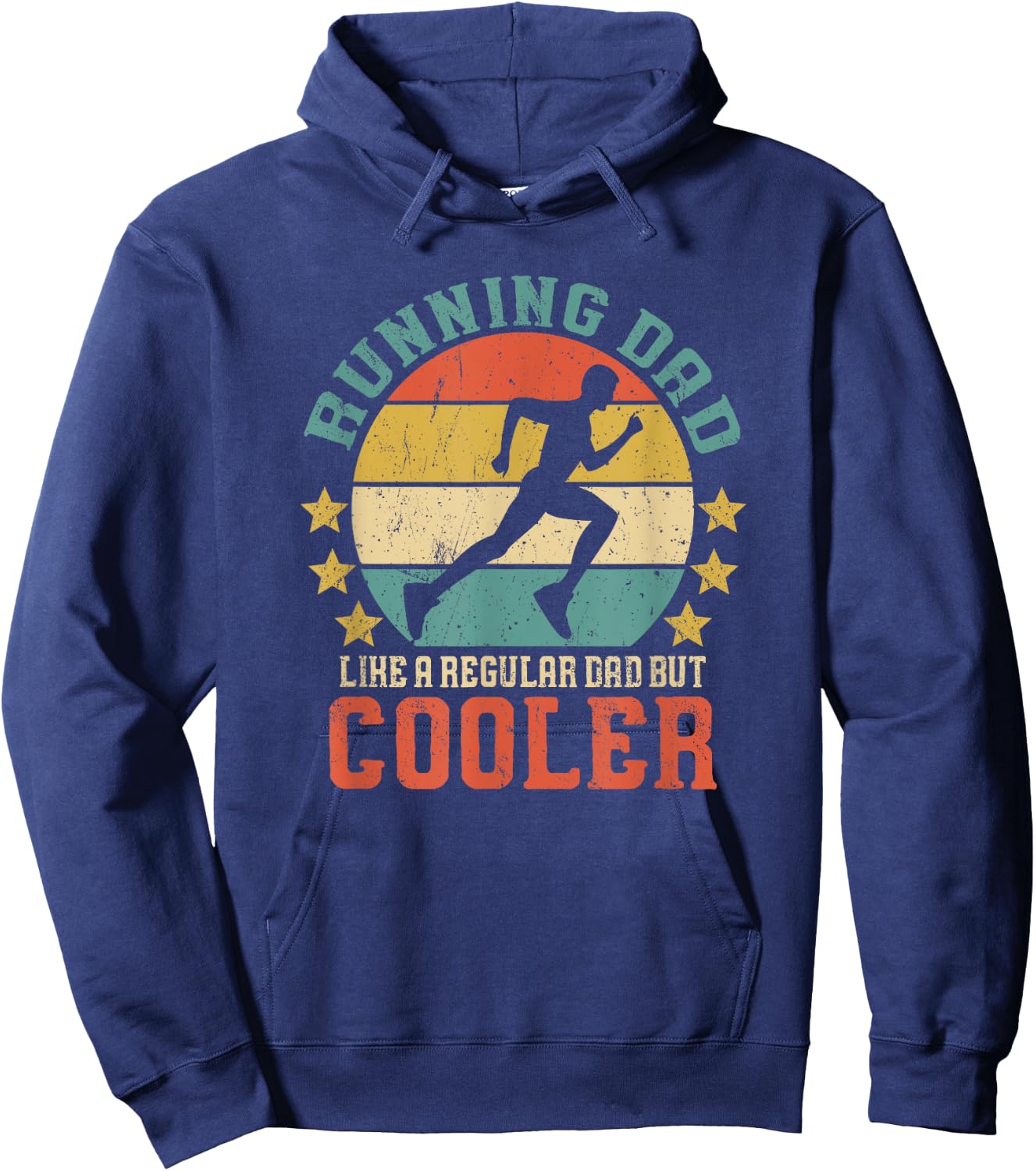 Running Dad Vintage Funny Marathon Runner Father's Day Gift Hoodie - Hoodie | Navy
