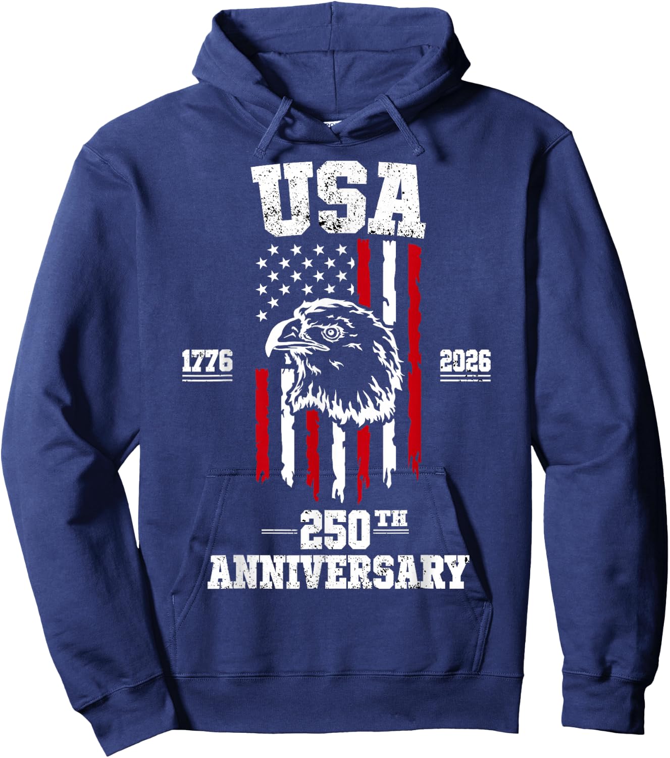 4th of July America Us Flag Patriotic 250th Anniversary USA Hoodie - Hoodie | Navy