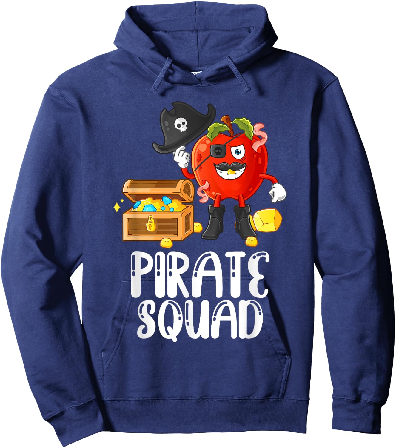 Pirate Squad Funny Apple Teacher Talk Like Pirate Day Hoodie - Hoodie | Navy