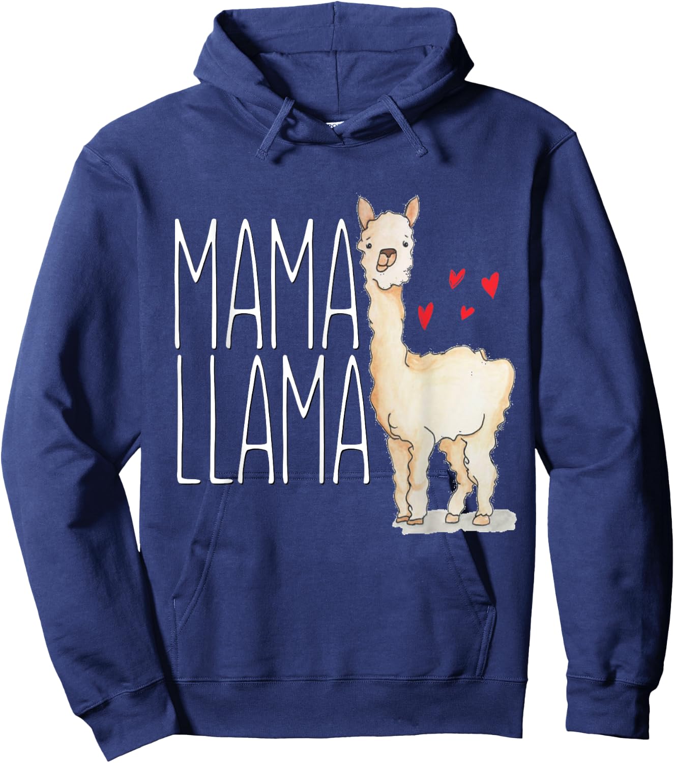 Mama Llama Gift Funny Matching Family Tribe Mom Mommy Mum Hoodie - Hoodie | Navy