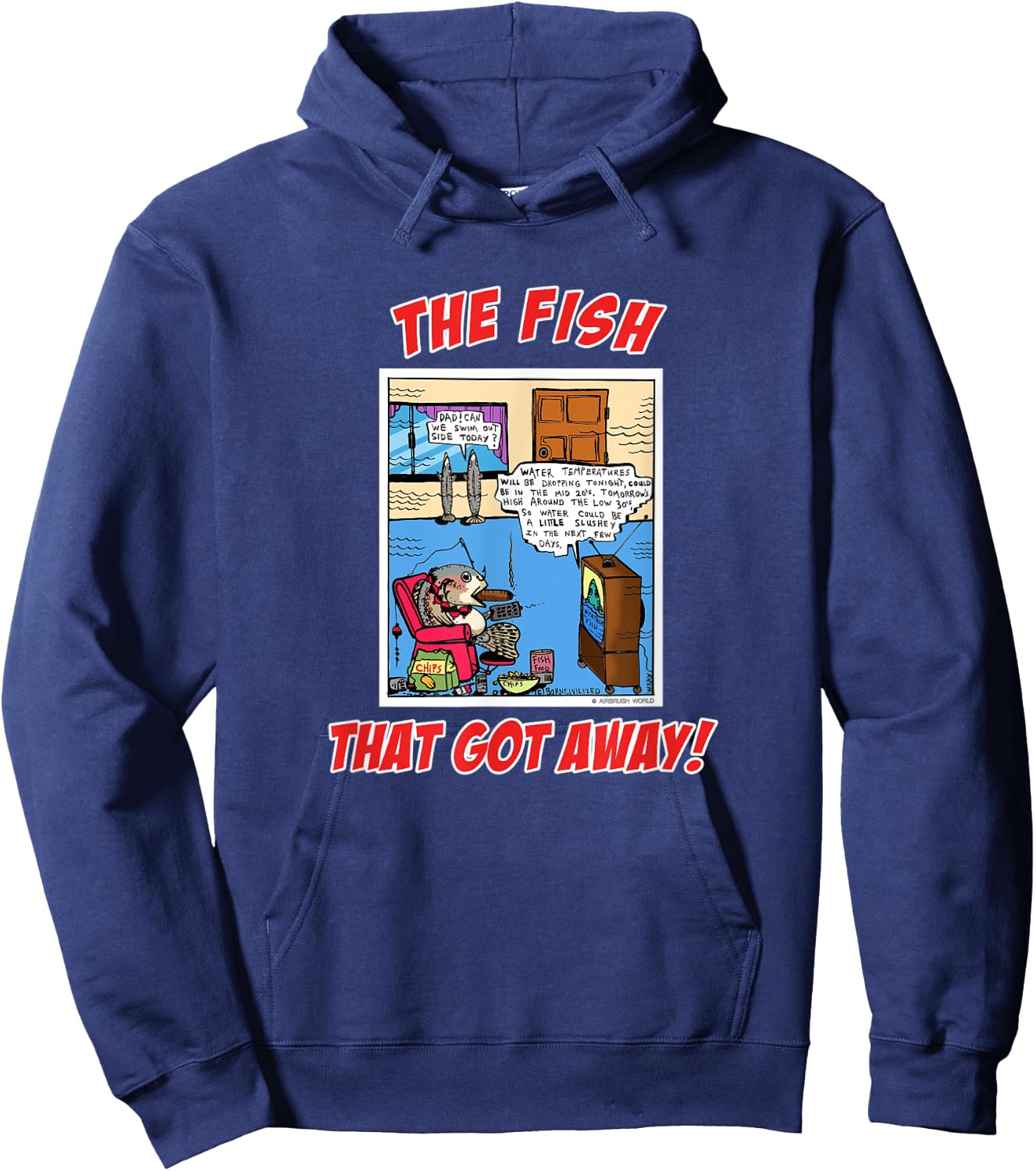 The Fish That Got Away Funny Fishing Novelty Gift Hoodie - Hoodie | Navy