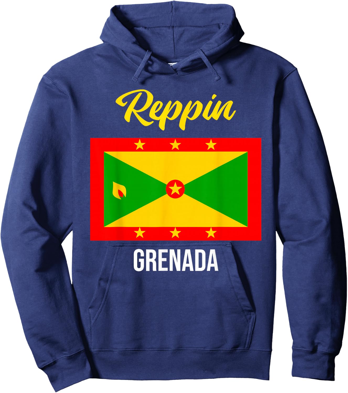 Grenada Flag Reppin West Indies Vacation T Shirt Hoodie - Hoodie | Navy
