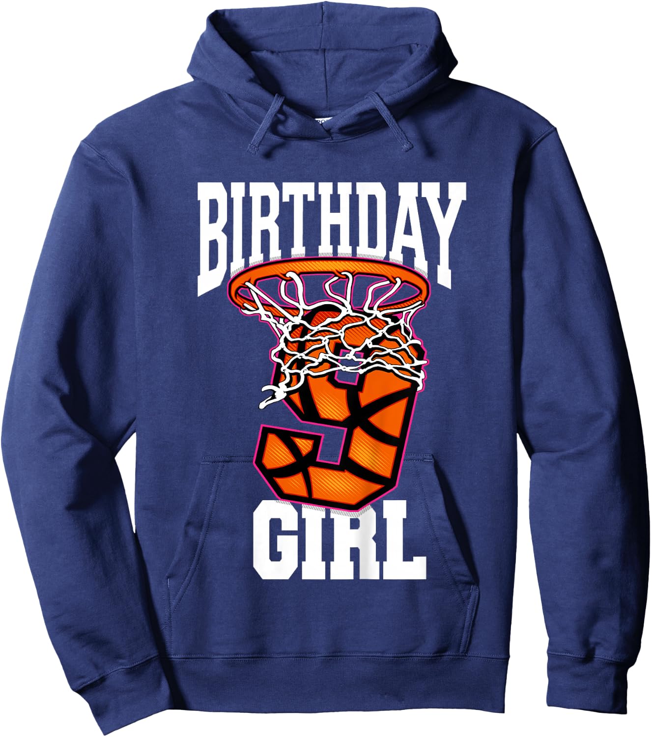 9th Birthday | Basketball For Girl | 9 Years Old Hoodie - Hoodie | Navy