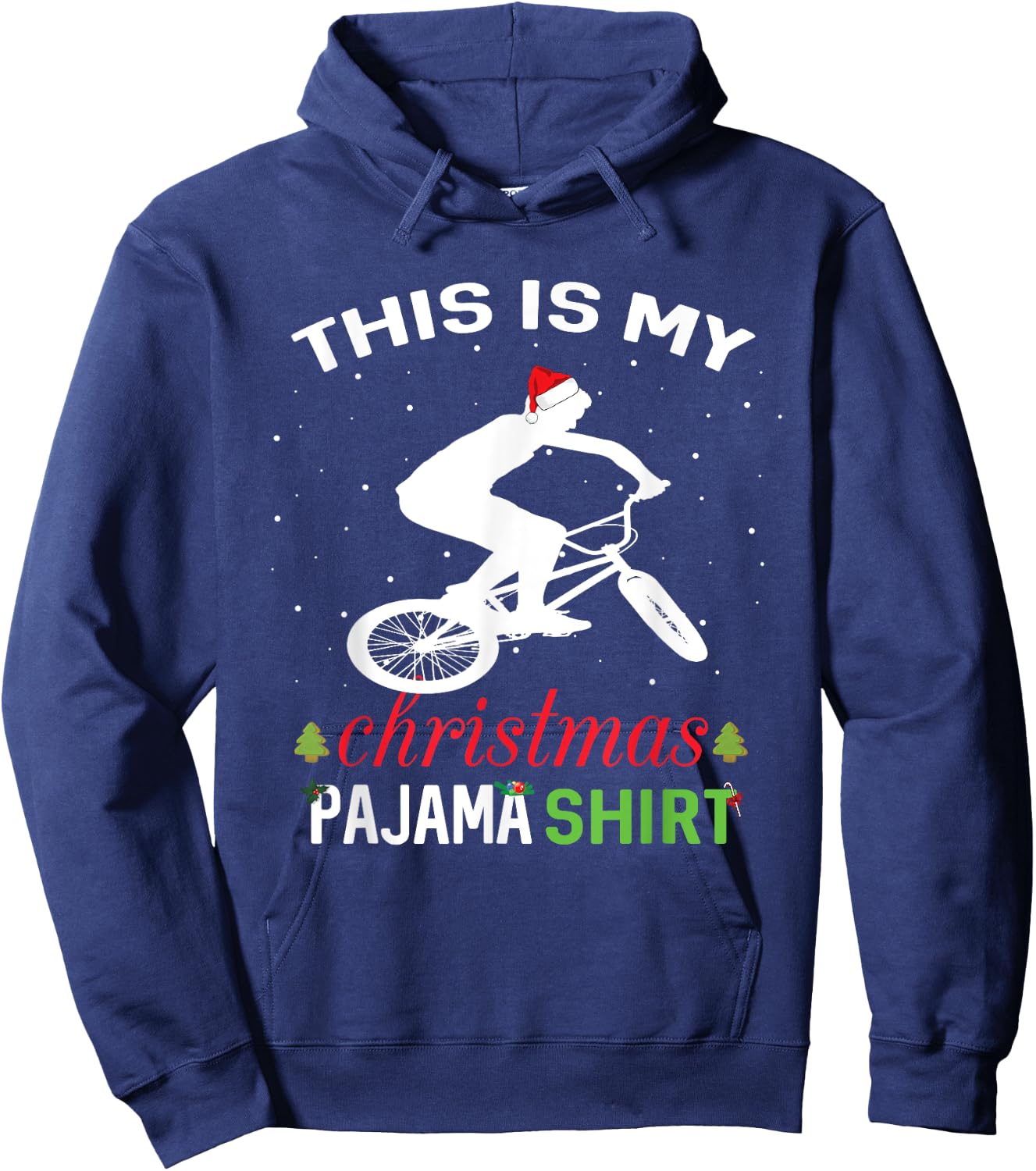 BMX Rider Xmas Gift Family Matching Pajama Hoodie - Hoodie | Navy