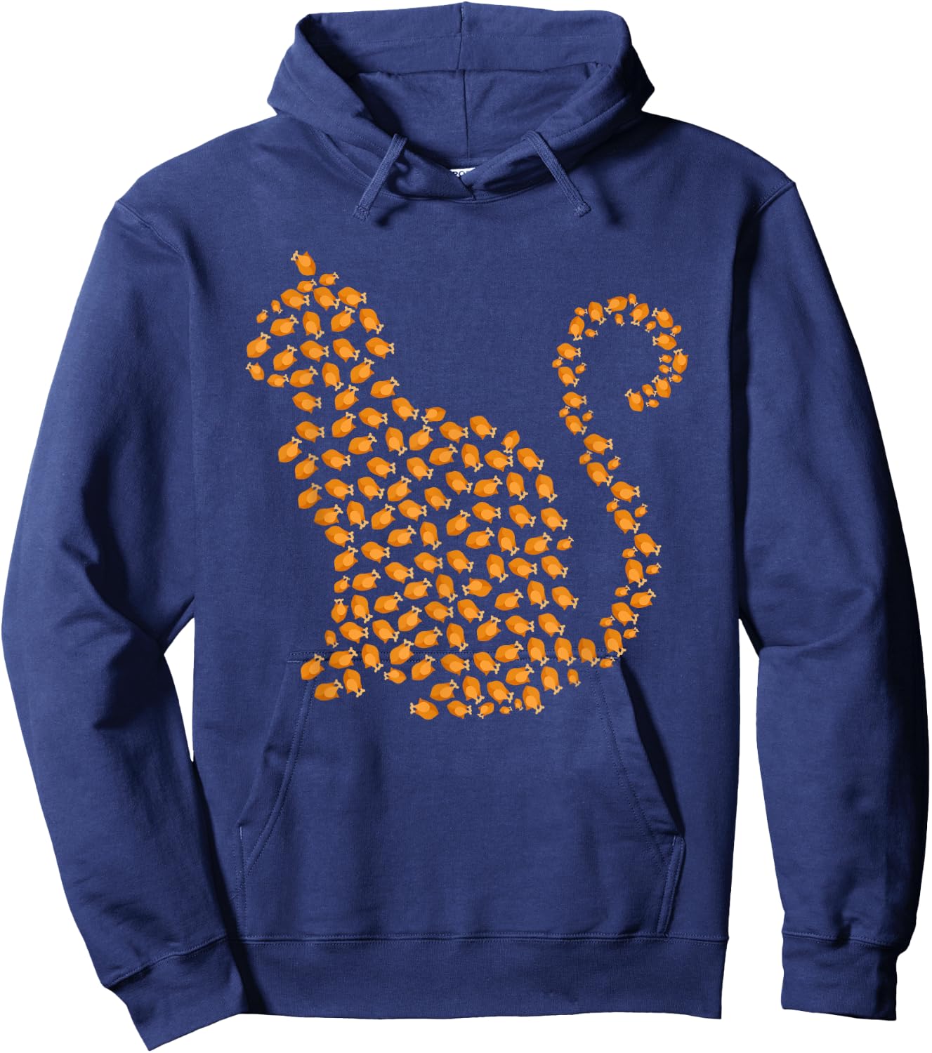 Happy Thanksgiving for Cats Lovers Funny Turkey Cat Hoodie - Hoodie | Navy