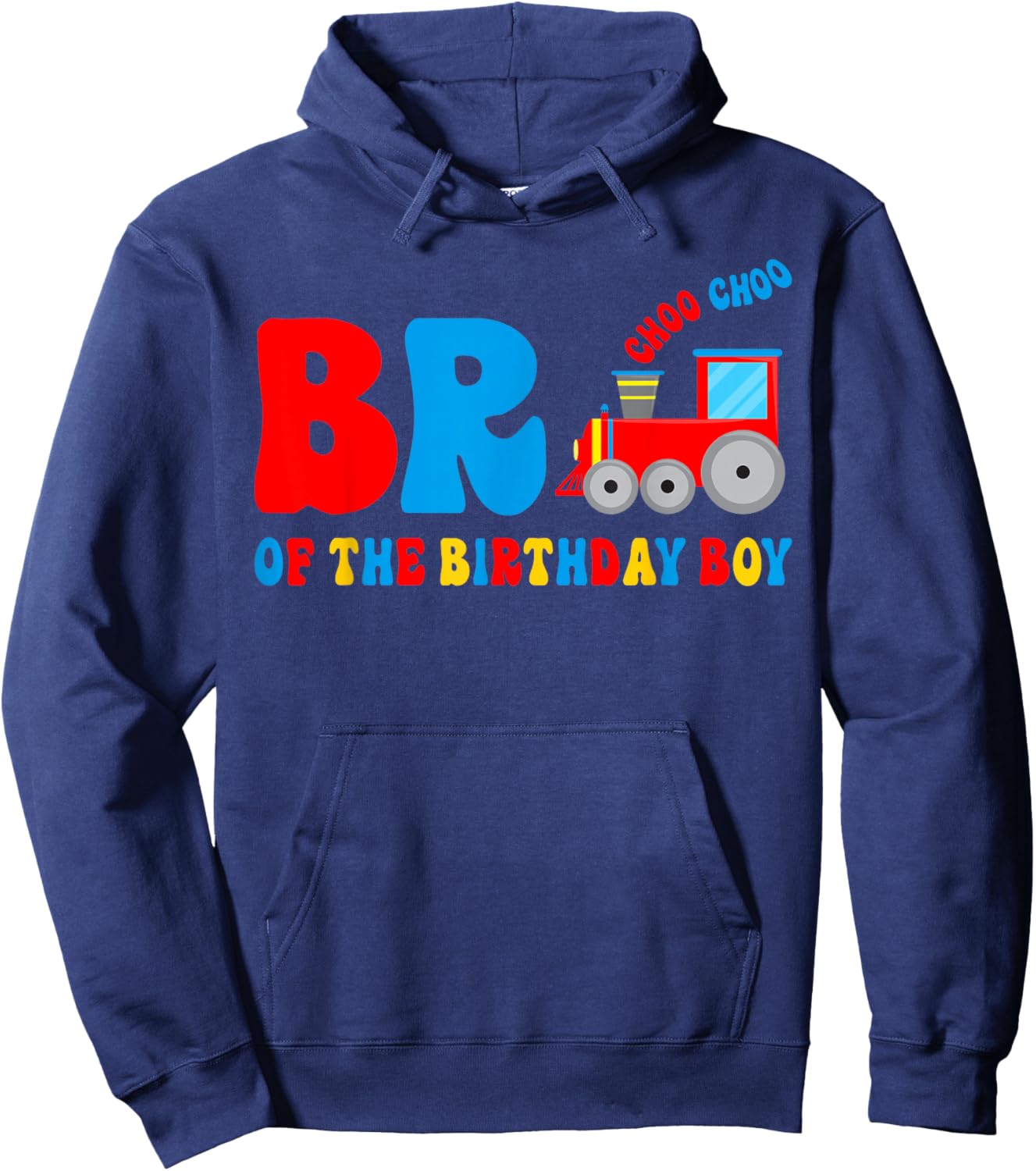 Bro Brother Of The Birthday Boy Kid Matching Train Family Hoodie - Hoodie | Navy