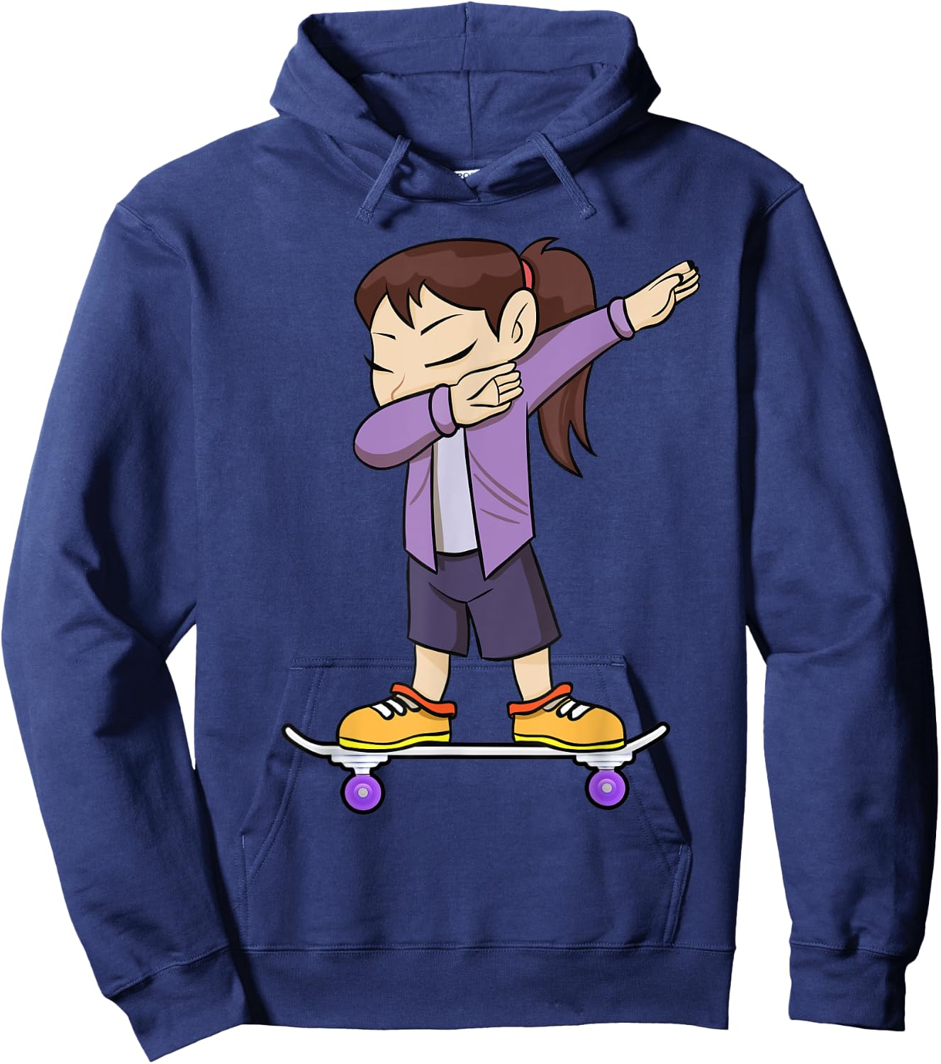 Skateboarding Teenage Girl on Skateboard Gift Skater Hoodie - Hoodie | Navy