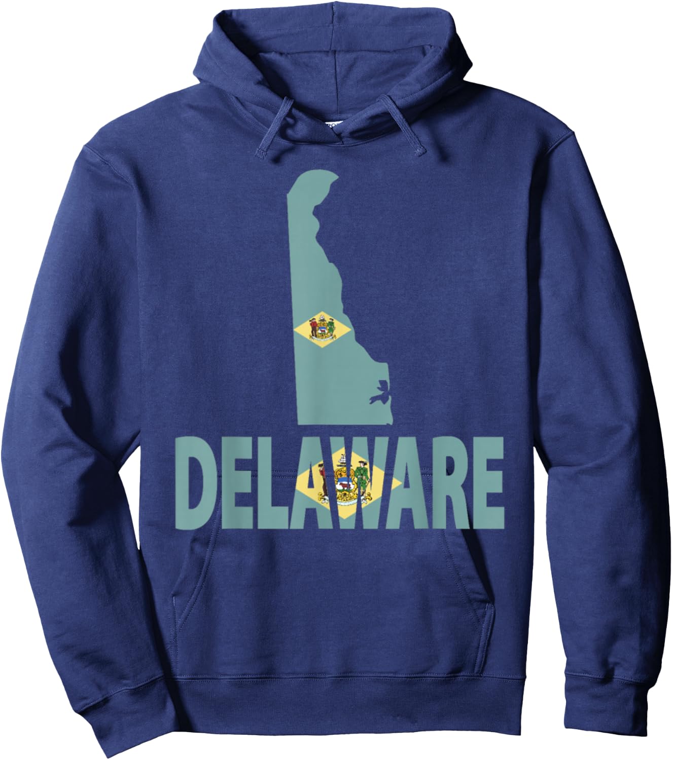 Vintage Delaware State I Love Delaware Home State Hoodie - Hoodie | Navy