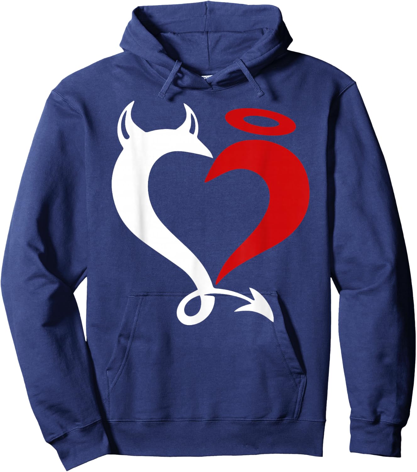 Devil and Angel Love Lovers Hoodie - Hoodie | Navy