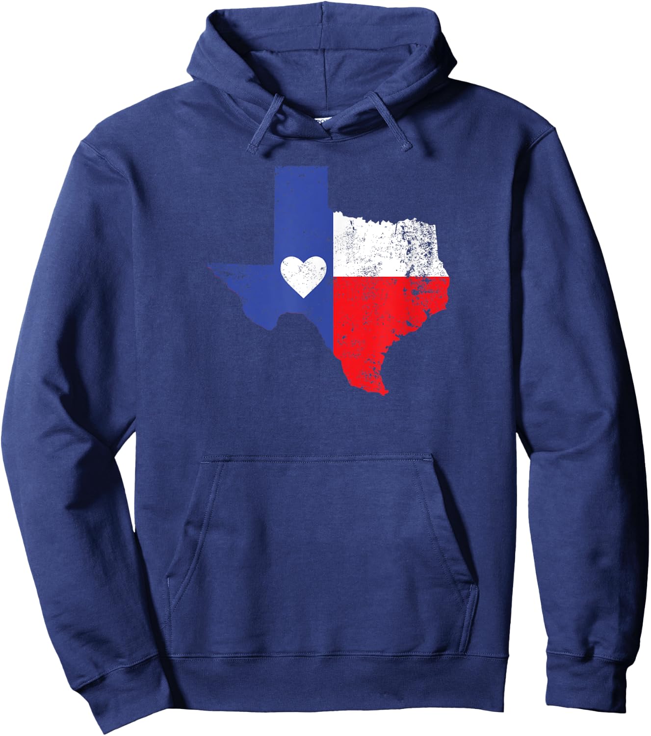 Texas Heart Flag State Outline Hoodie - Hoodie | Navy