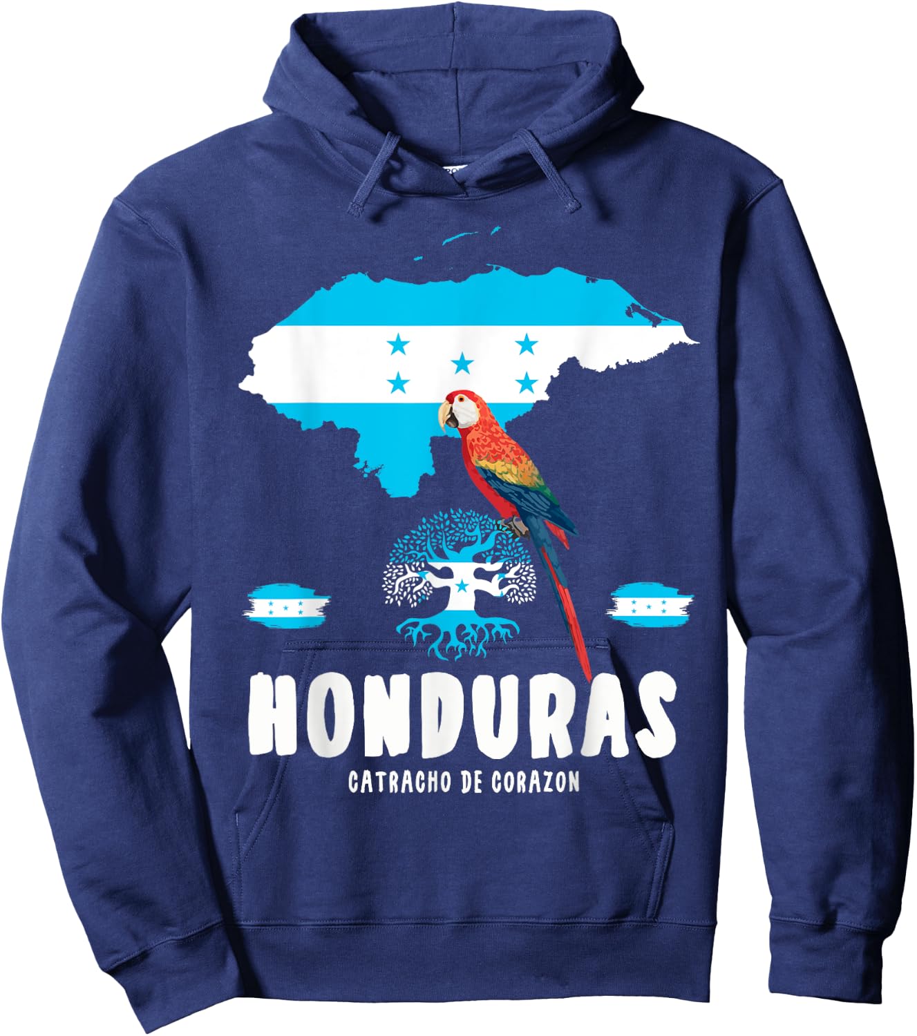Honduras Roots Outfit Ideas & Honduran Flag Hoodie - Hoodie | Navy