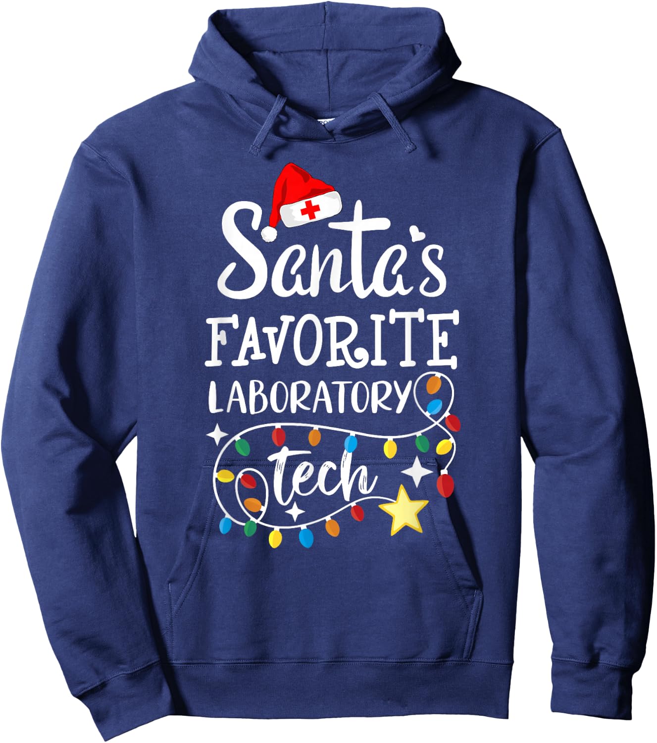 Santa's Favorite Laboratory Tech Christmas Lab Technician Hoodie - Hoodie | Navy