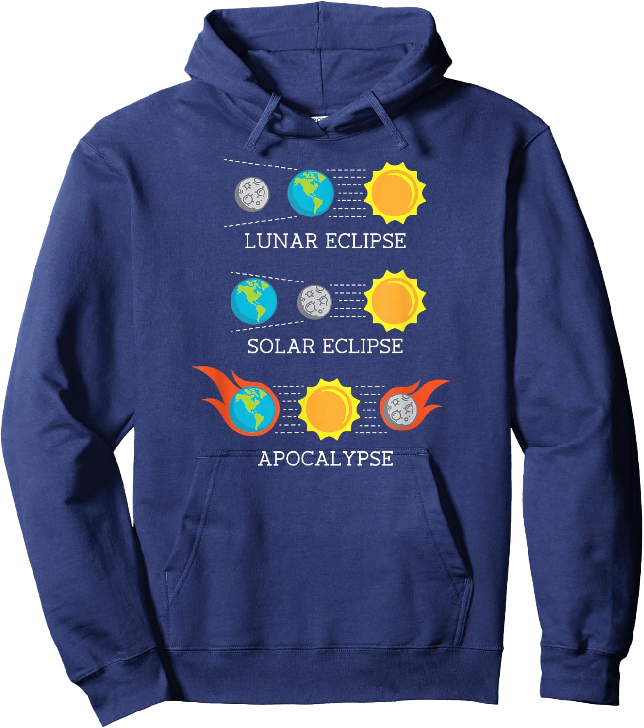 Total Solar Eclipse Funny Apocalypse Lunar Space shirt gift Hoodie - Hoodie | Navy