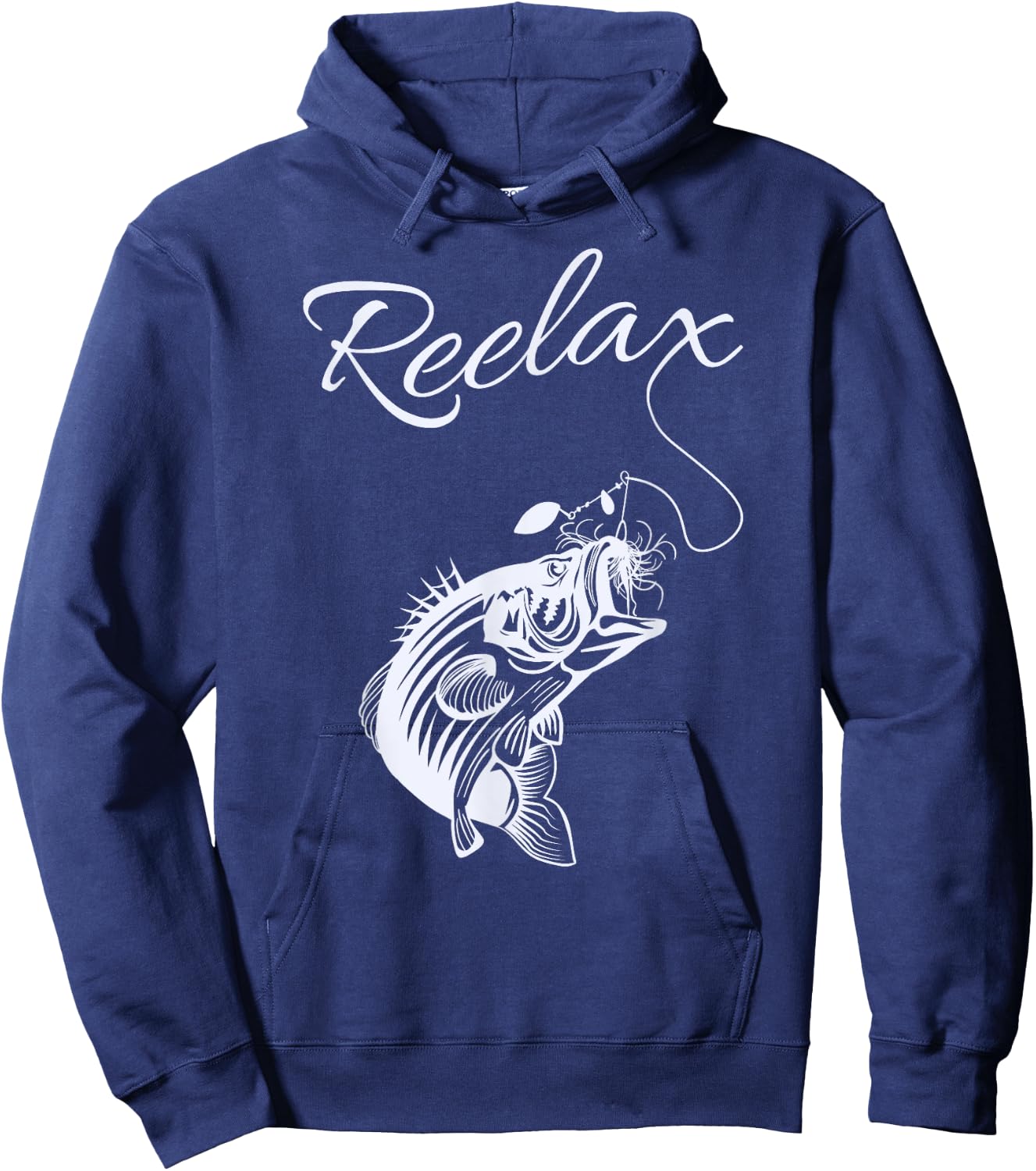Reelax Relax with a Reel Fishing Shirt for Dad Hoodie - Hoodie | Navy