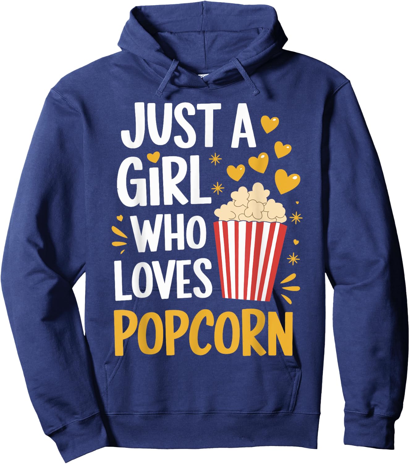 Just A Girl Who Loves Popcorn Cute Popcorn Lover Girls Women Hoodie - Hoodie | Navy