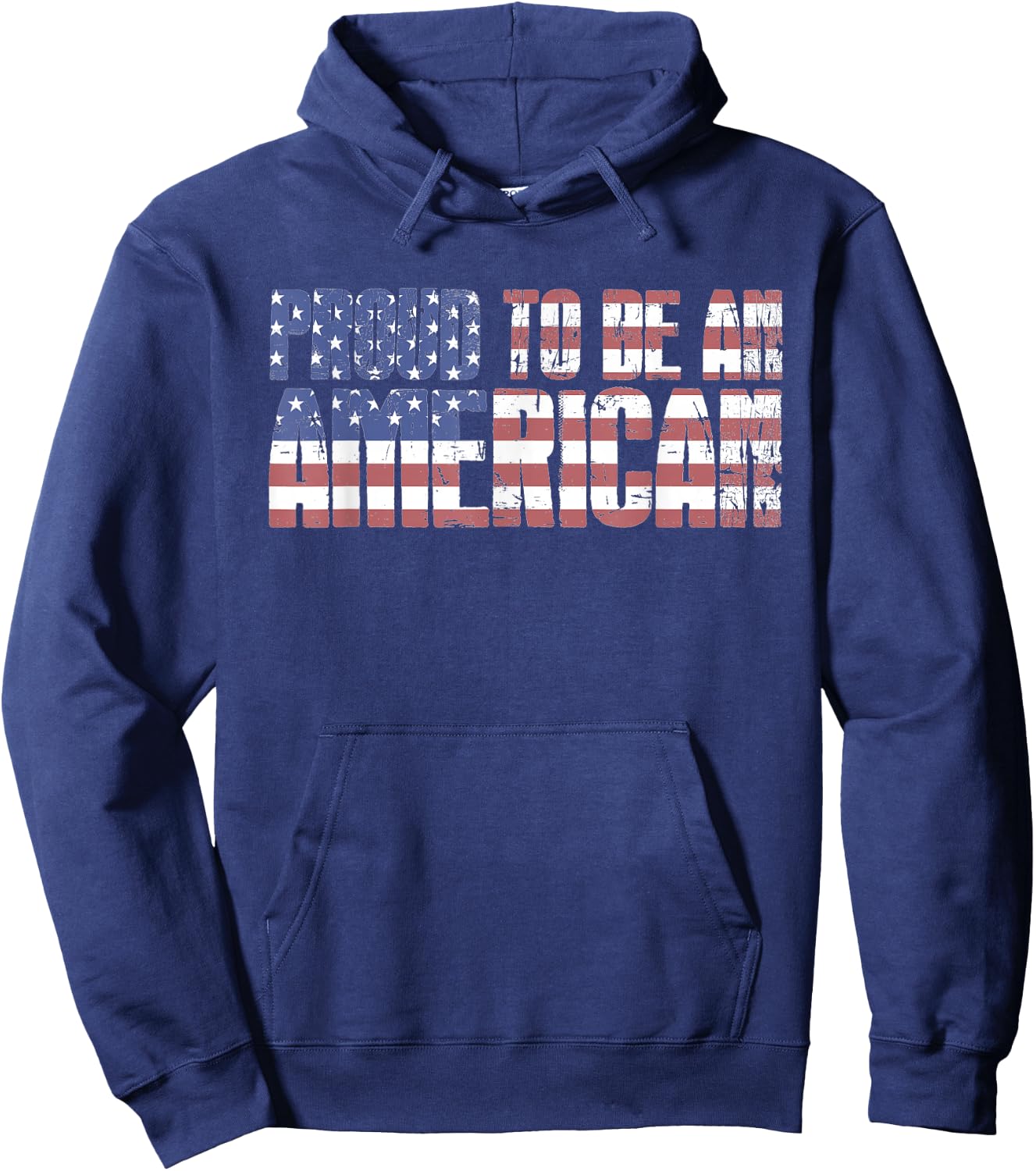 Proud To Be An American July 4th USA Flag Patriotic Graphic Hoodie - Hoodie | Navy
