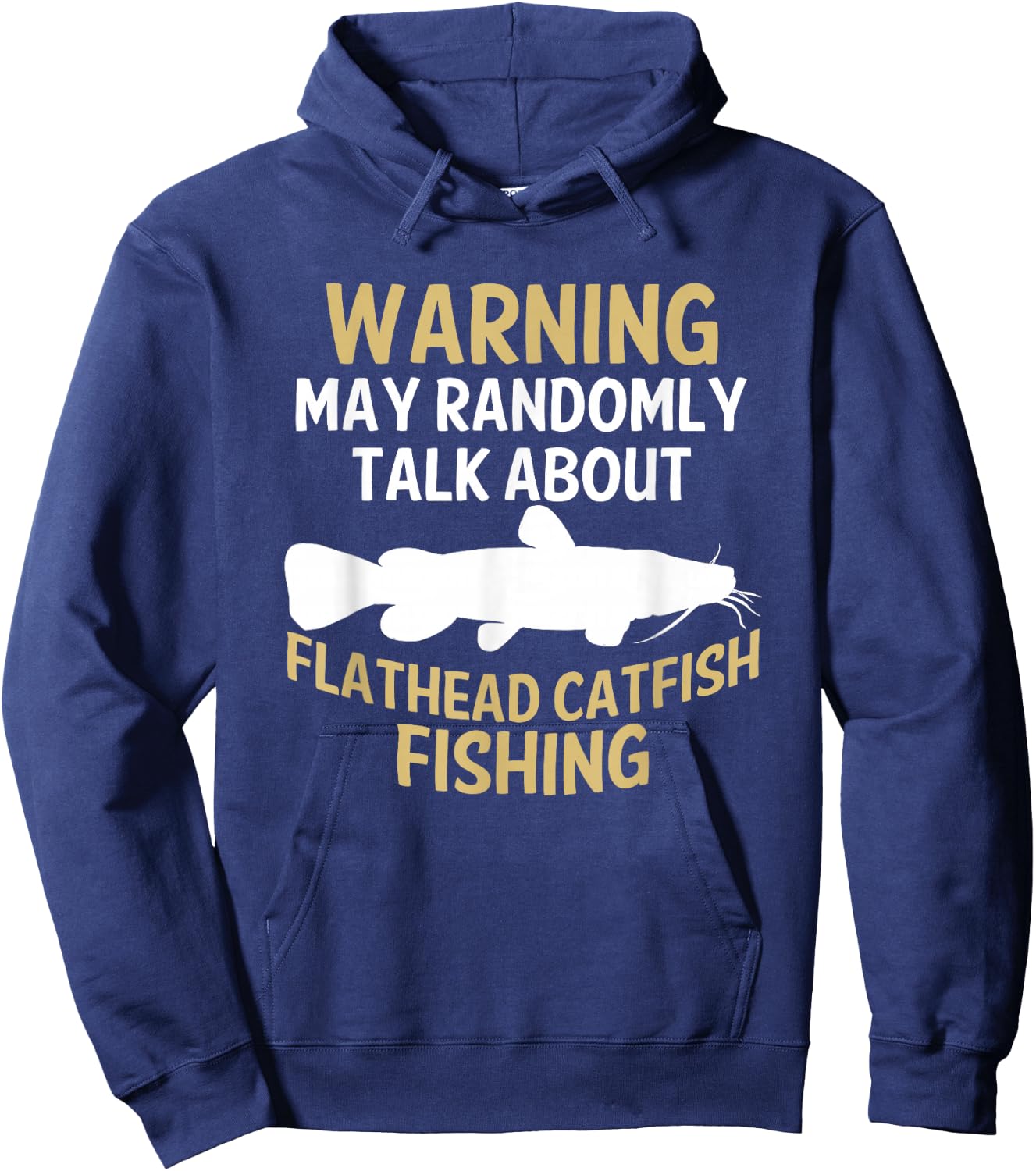 Flathead Catfish Fishing Graphic Freshwater Fish Graphic Hoodie - Hoodie | Navy